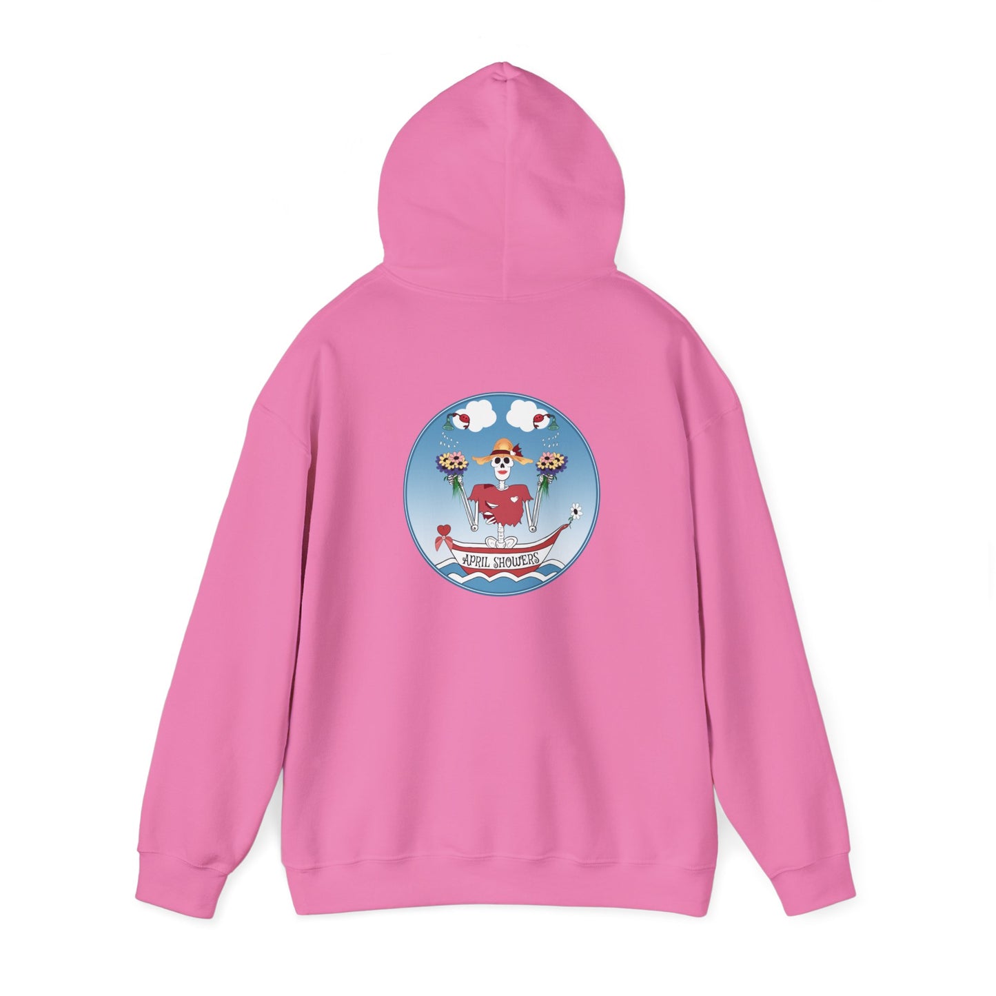April Showers, The Classic All Day Hooded Sweatshirt, in Azalea, Safety Pink, Orchid, Light Blue, Cardinal Red & Black
