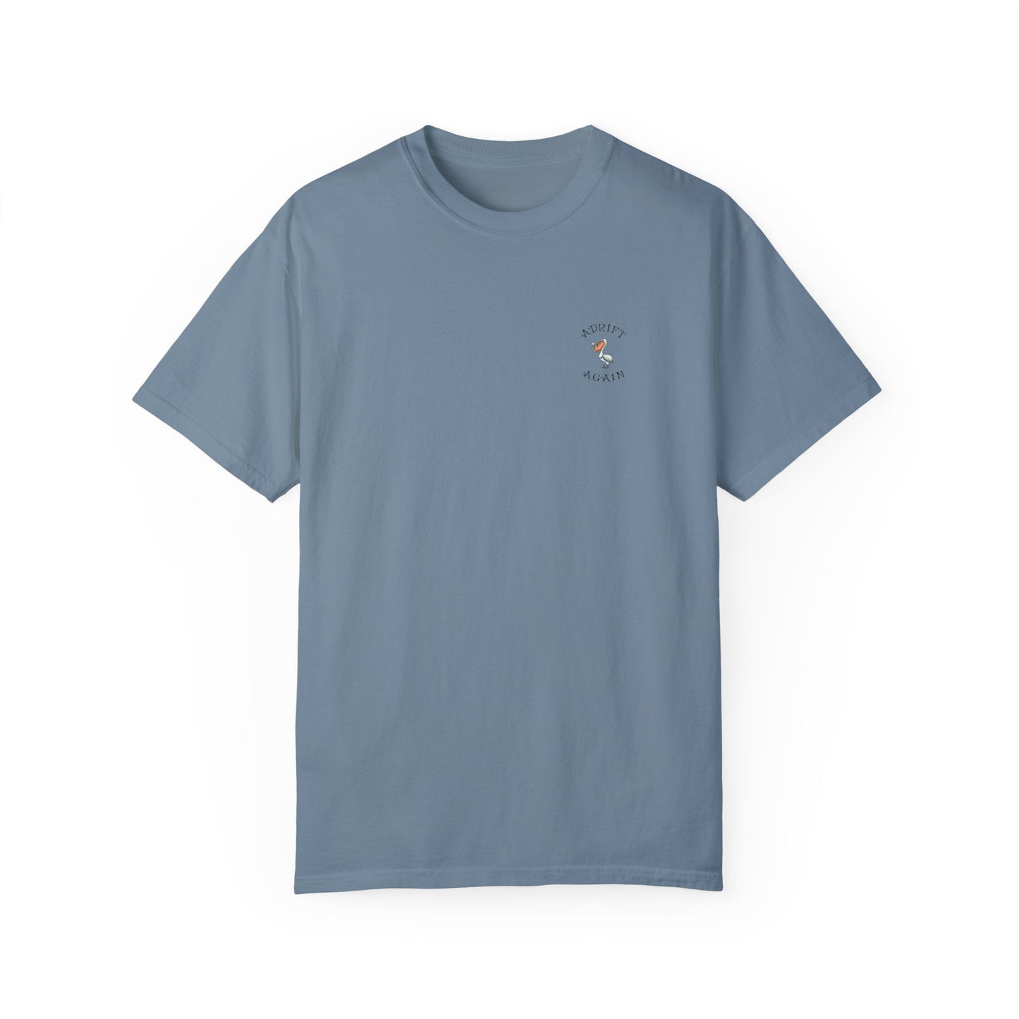 The S. S. Stairway, Unisex Garment-Dyed, Short Sleeve T-shirt, In Blue Jean, Black, Ice Blue, White & Midnight