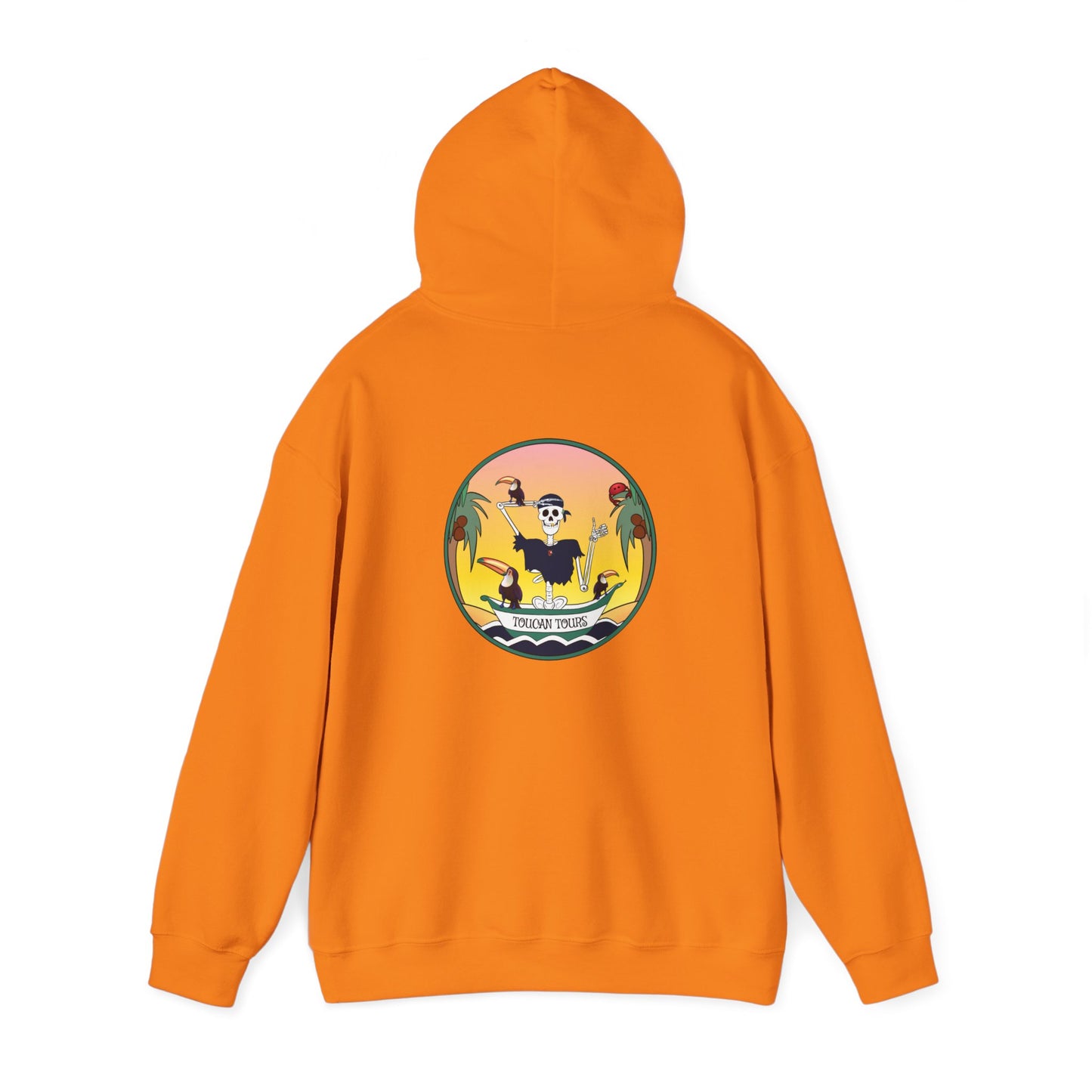 Toucan Tours, The Classic All Day Hooded Sweatshirt, in Sand, Military Green, Cardinal Red, Safety Pink, Safety Orange & Black