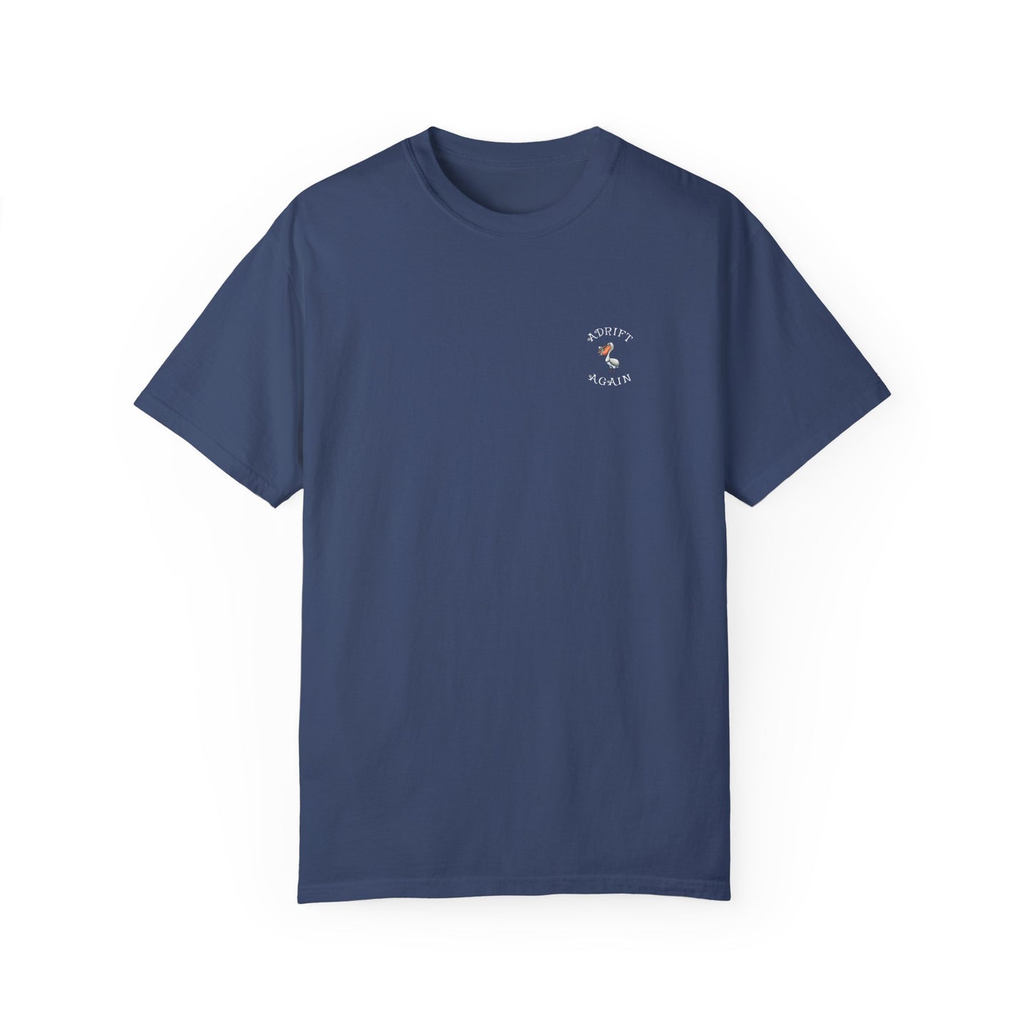 The Calamari Current, Unisex Garment-Dyed, Short Sleeve T-shirt, In China Blue, Banana, Moss, Khaki, White & Black