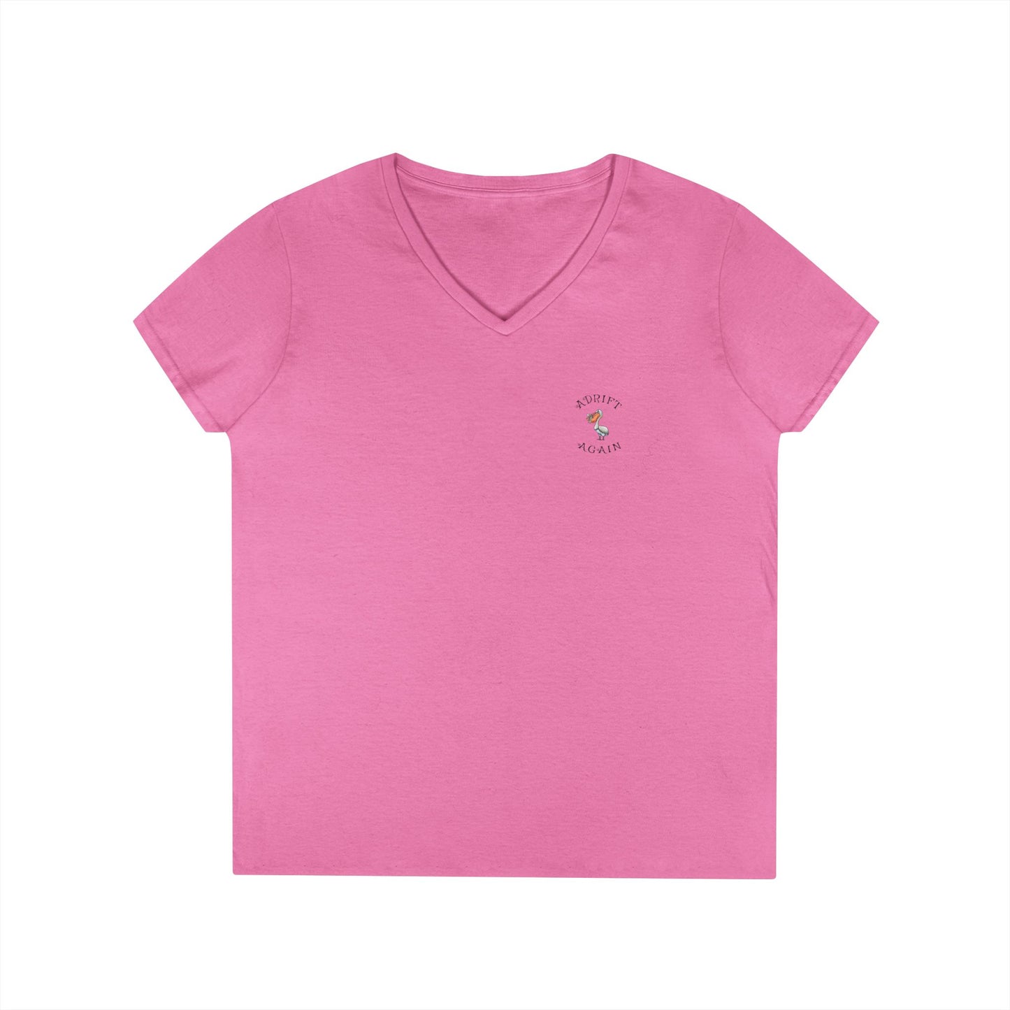 The Starfish Enterprise, Women's V-Neck T-Shirt, in White, Sport Grey, Sapphire & Azalea