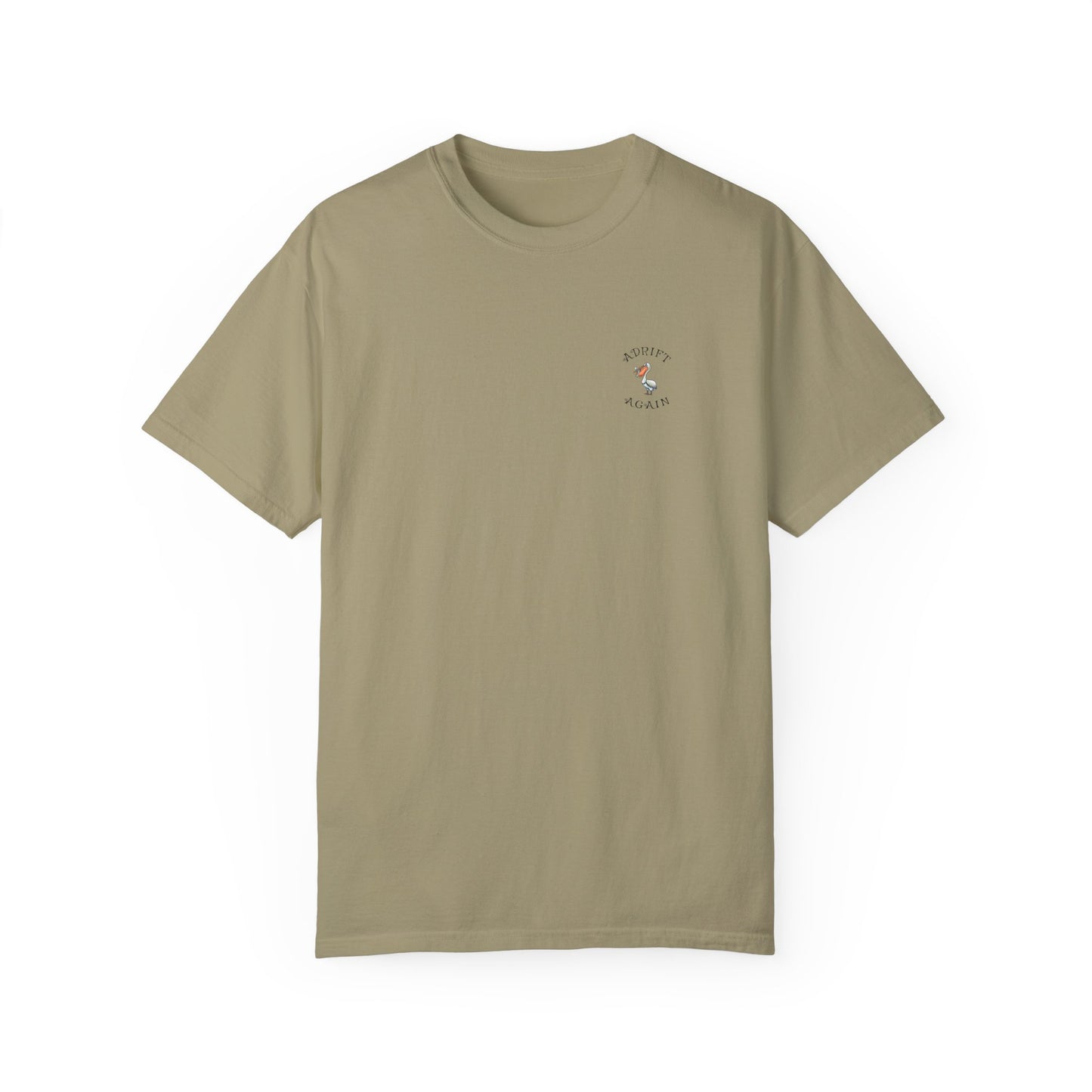 The Calamari Current, Unisex Garment-Dyed, Short Sleeve T-shirt, In China Blue, Banana, Moss, Khaki, White & Black