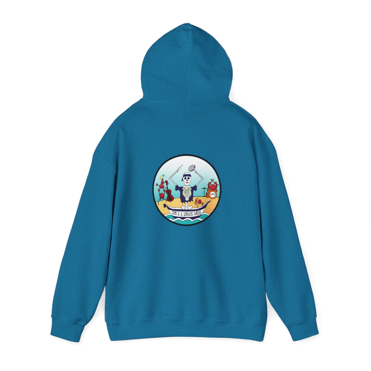 The S. S. Single Lady, The Classic All Day Hooded Sweatshirt, Red, White, Antique Sapphire, and Purple