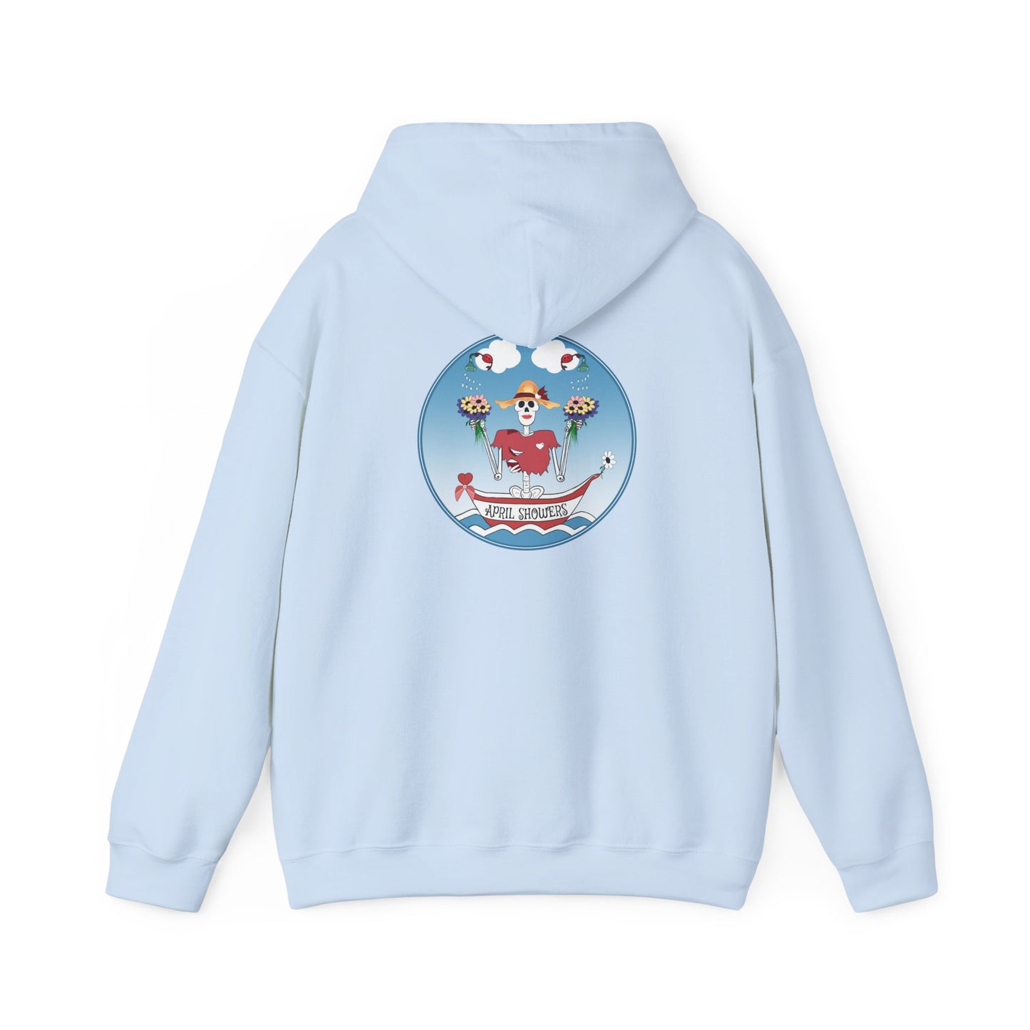 April Showers, The Classic All Day Hooded Sweatshirt, in Azalea, Safety Pink, Orchid, Light Blue, Cardinal Red & Black