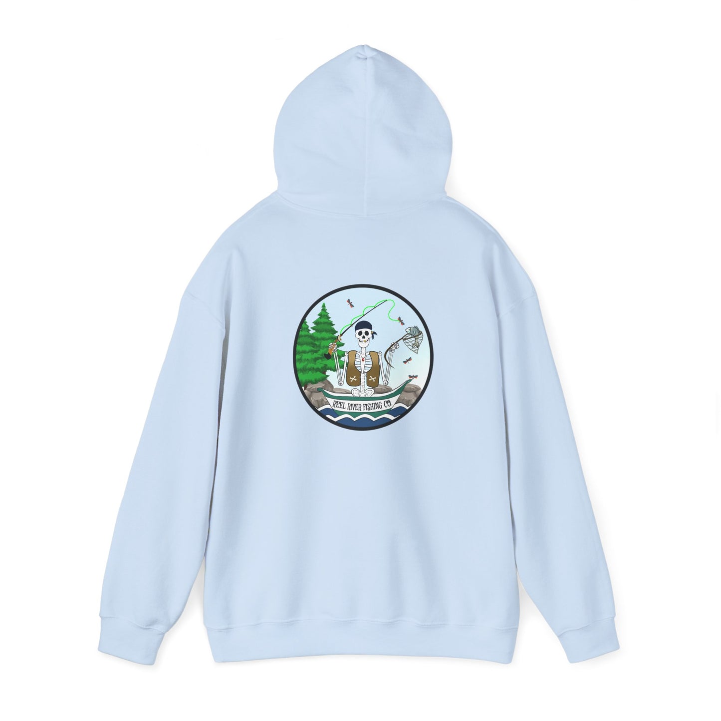 Reel River Fishing Co., The Classic All Day Hooded Sweatshirt, in Military Green, Sand, Sport Grey, Light Blue, Antique Sapphire, Indigo Blue & Black
