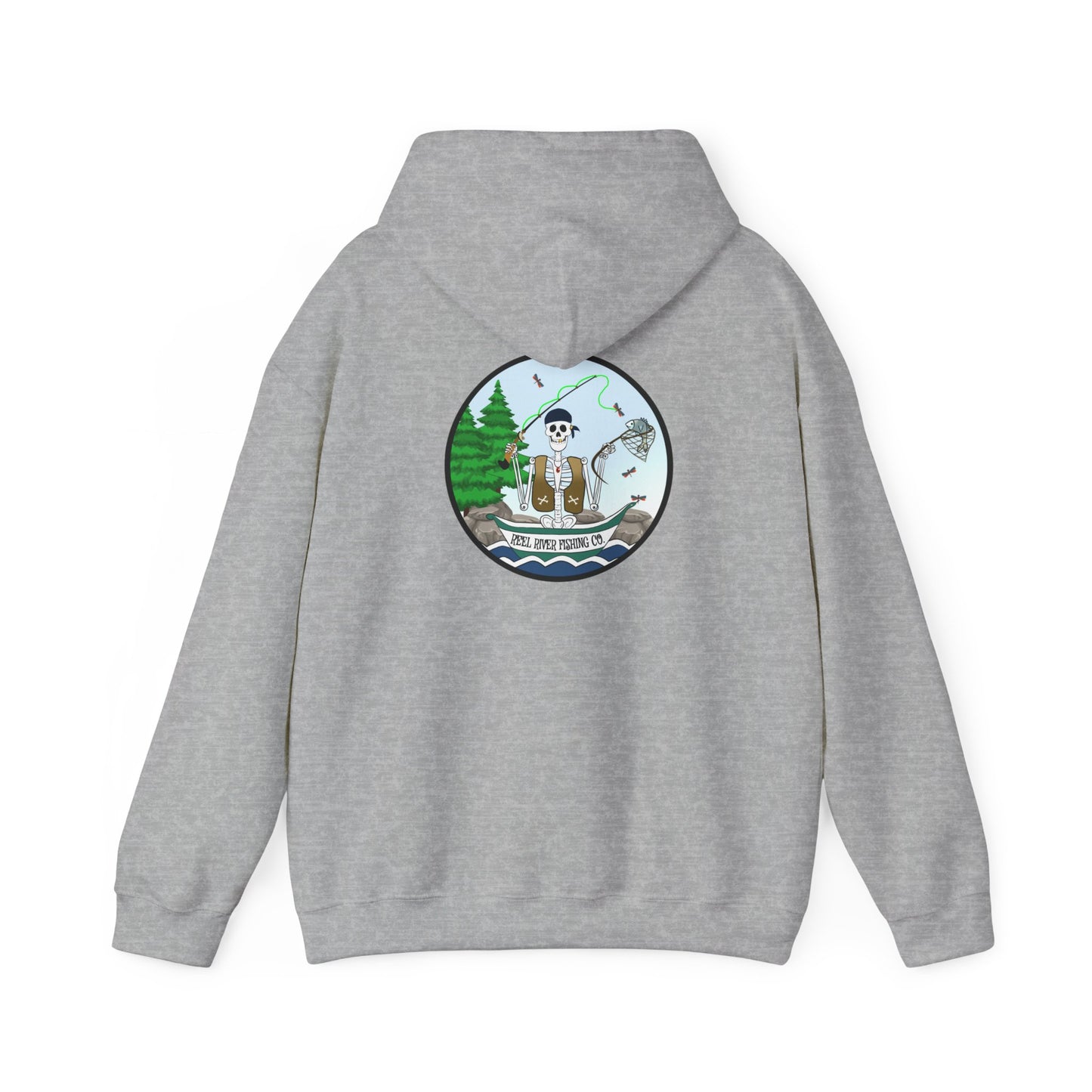Reel River Fishing Co., The Classic All Day Hooded Sweatshirt, in Military Green, Sand, Sport Grey, Light Blue, Antique Sapphire, Indigo Blue & Black