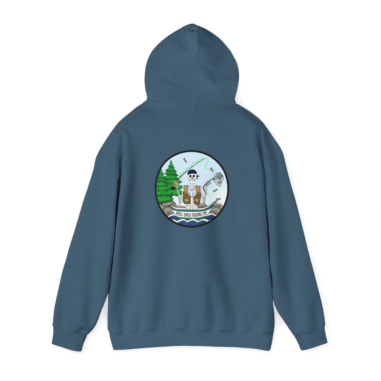 Reel River Fishing Co., The Classic All Day Hooded Sweatshirt, in Military Green, Sand, Sport Grey, Light Blue, Antique Sapphire, Indigo Blue & Black