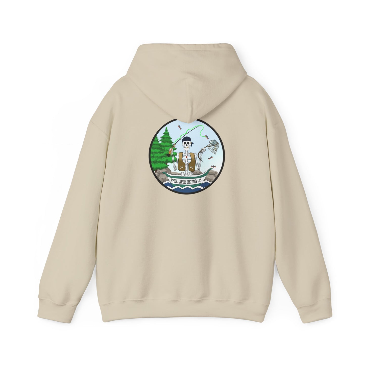 Reel River Fishing Co., The Classic All Day Hooded Sweatshirt, in Military Green, Sand, Sport Grey, Light Blue, Antique Sapphire, Indigo Blue & Black