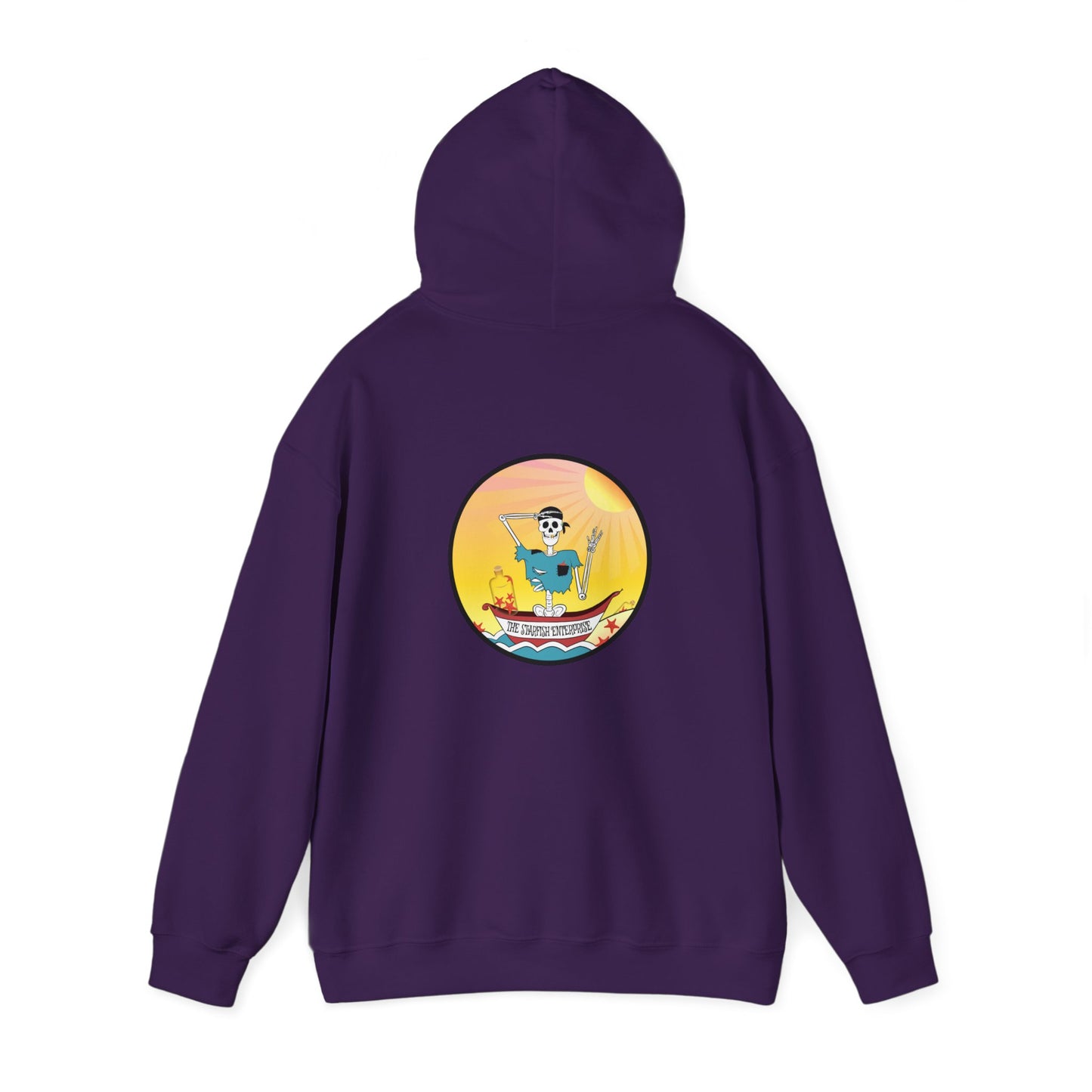 The Starfish Enterprise, The Classic All Day Hooded Sweatshirt, in Azalea, Gold, Purple, Indigo Blue, Antique Sapphire, Cardinal Red, Black & Ash