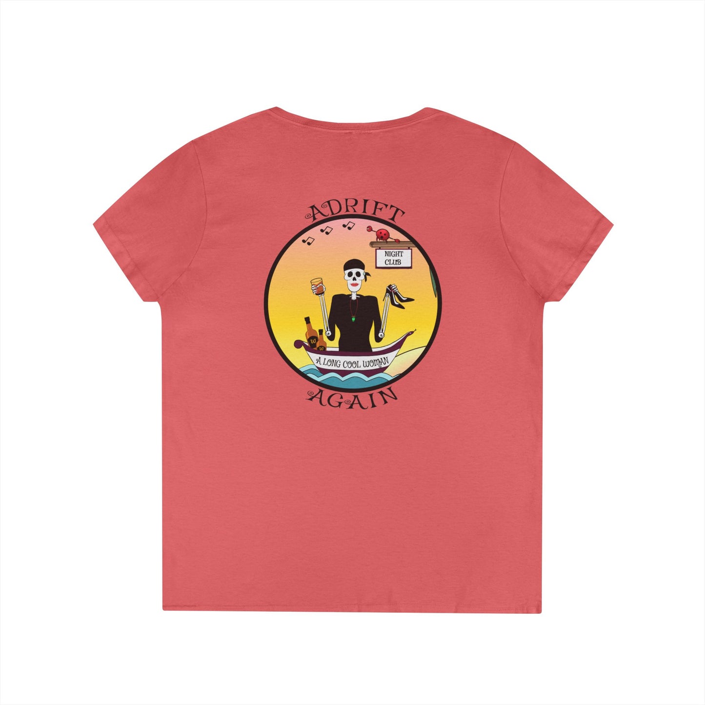 A Long Cool Woman, Women's V-Neck T-Shirt, in Sport Grey