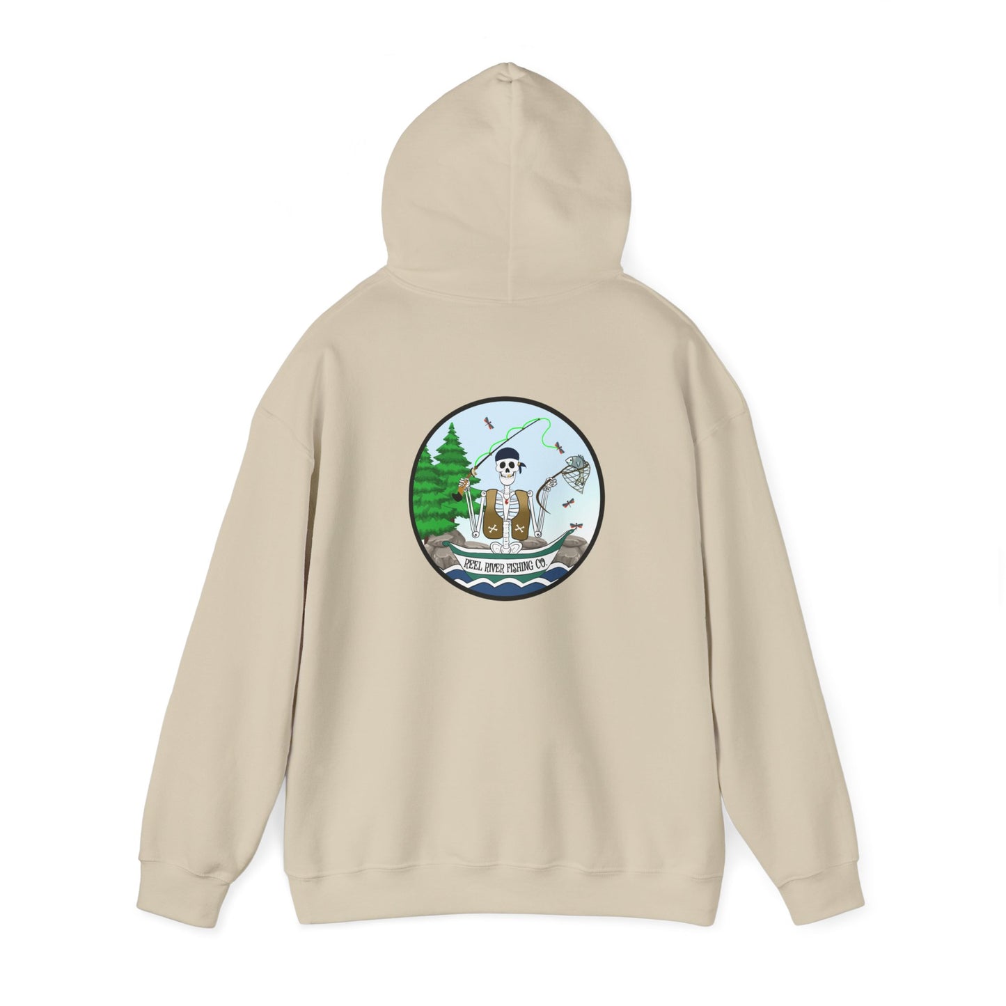 Reel River Fishing Co., The Classic All Day Hooded Sweatshirt, in Military Green, Sand, Sport Grey, Light Blue, Antique Sapphire, Indigo Blue & Black