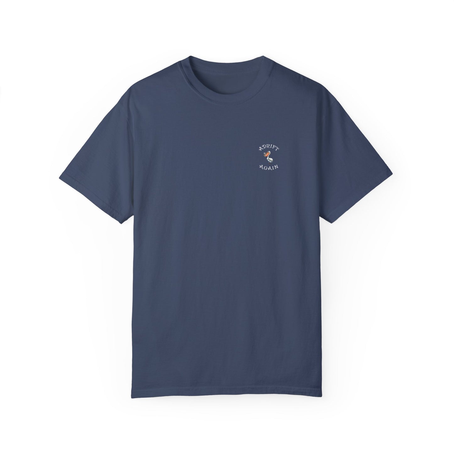 The S. S. Stairway, Unisex Garment-Dyed, Short Sleeve T-shirt, In Blue Jean, Black, Ice Blue, White & Midnight