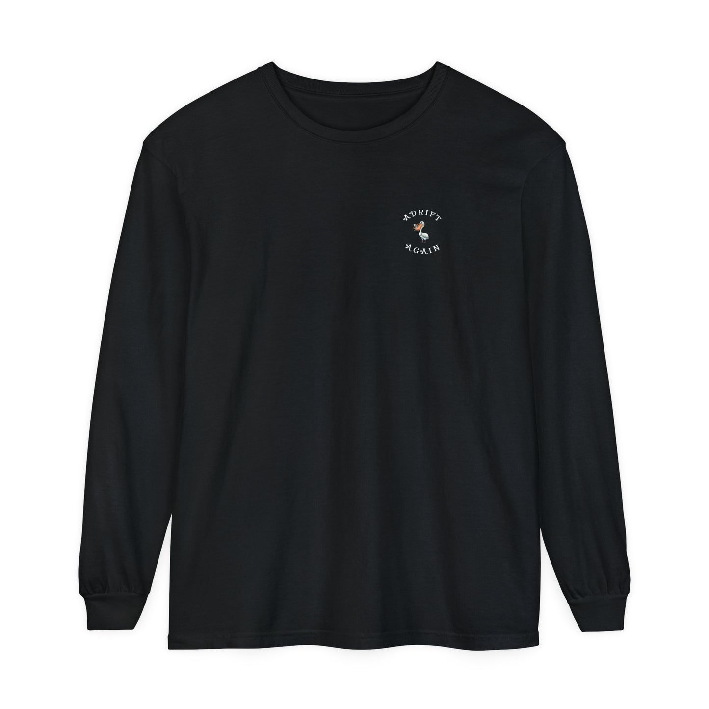 Lookin' For Love Unisex Garment-dyed Long Sleeve T-Shirt, Melon, Black & White