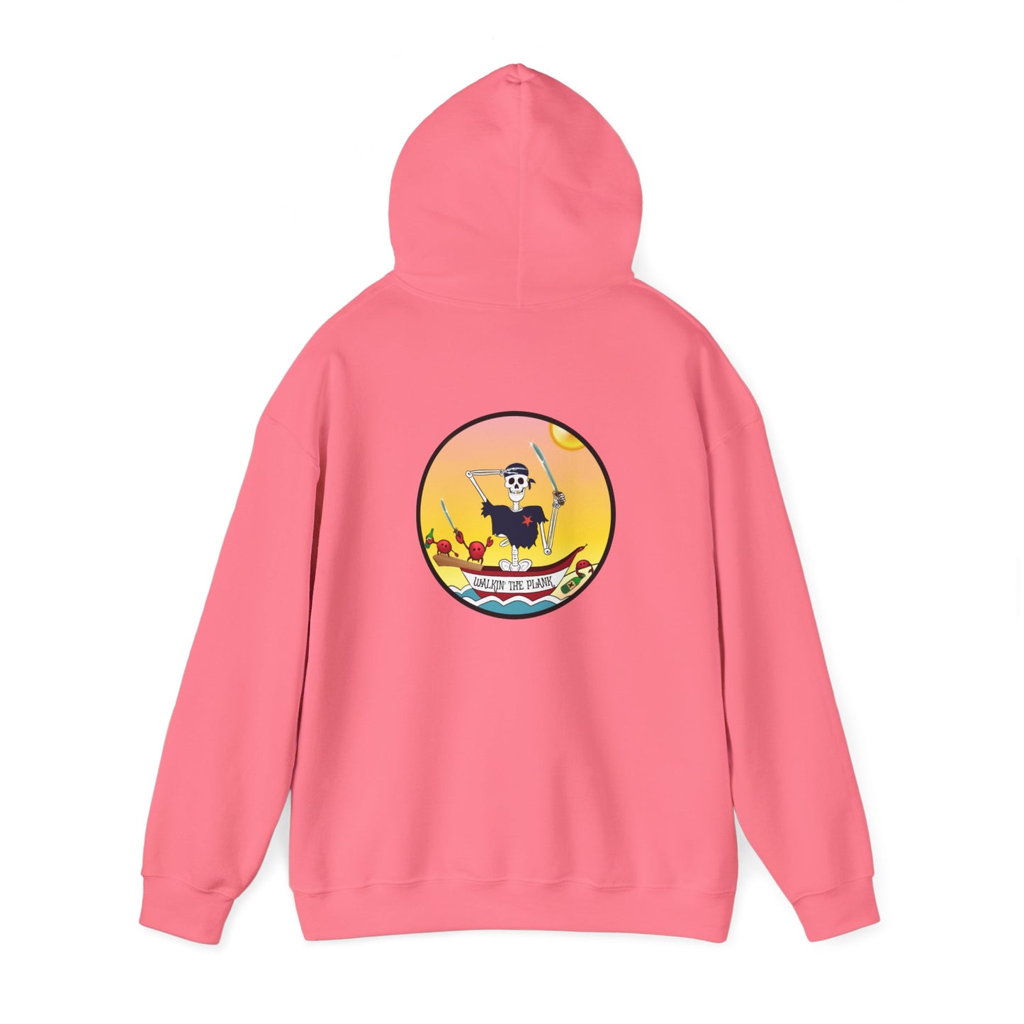 Walkin' The Plank, The Classic All Day Hooded Sweatshirt, in Safety Orange, Antique Sapphire, Sand, Safety Pink, Cardinal Red & Black