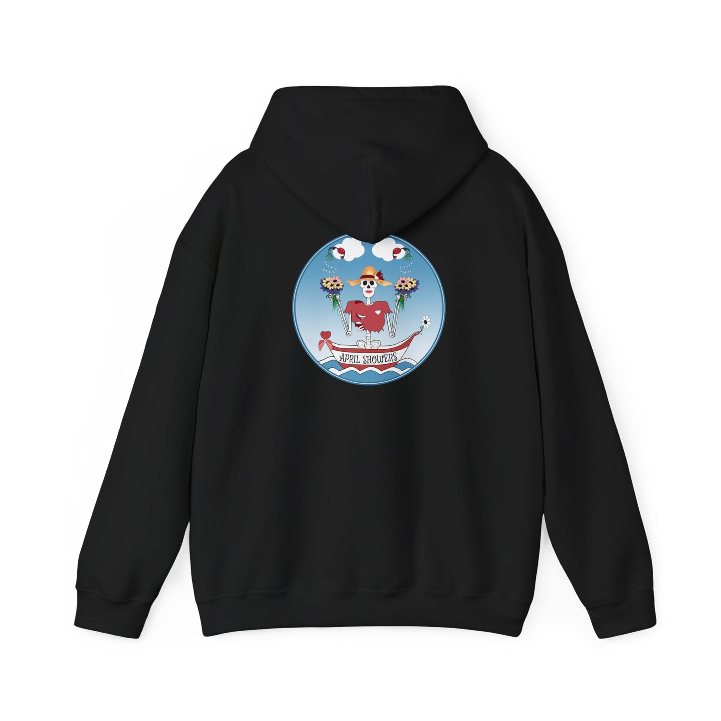 April Showers, The Classic All Day Hooded Sweatshirt, in Azalea, Safety Pink, Orchid, Light Blue, Cardinal Red & Black