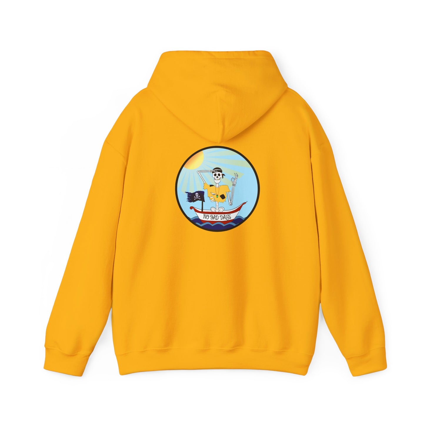 Adrift Again No Bad Days, The Classic All Day Hooded Sweatshirt, Black, White, Gold, Antique Sapphire, Royal, Navy, Antique Cherry Red