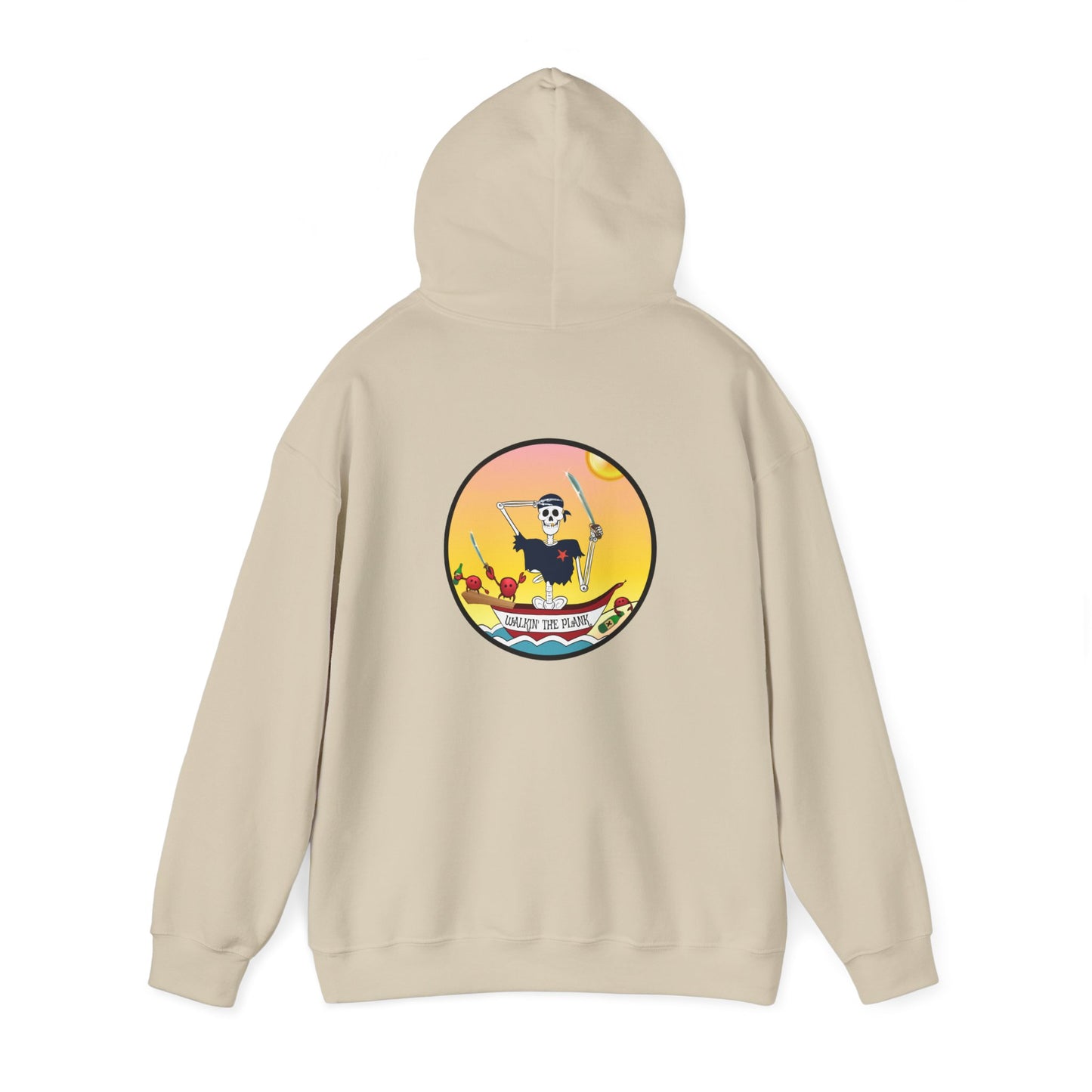 Walkin' The Plank, The Classic All Day Hooded Sweatshirt, in Safety Orange, Antique Sapphire, Sand, Safety Pink, Cardinal Red & Black