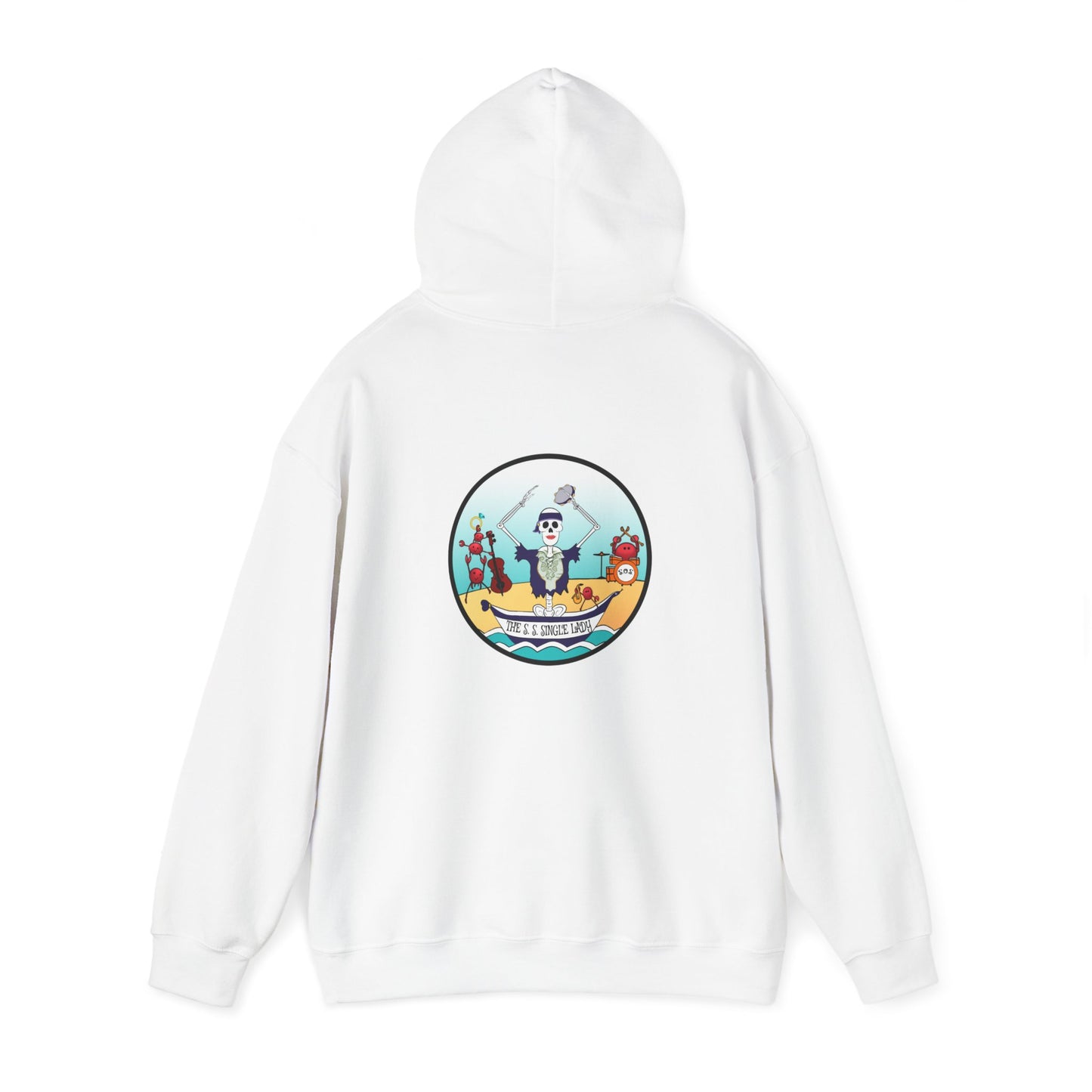 The S. S. Single Lady, The Classic All Day Hooded Sweatshirt, Red, White, Antique Sapphire, and Purple