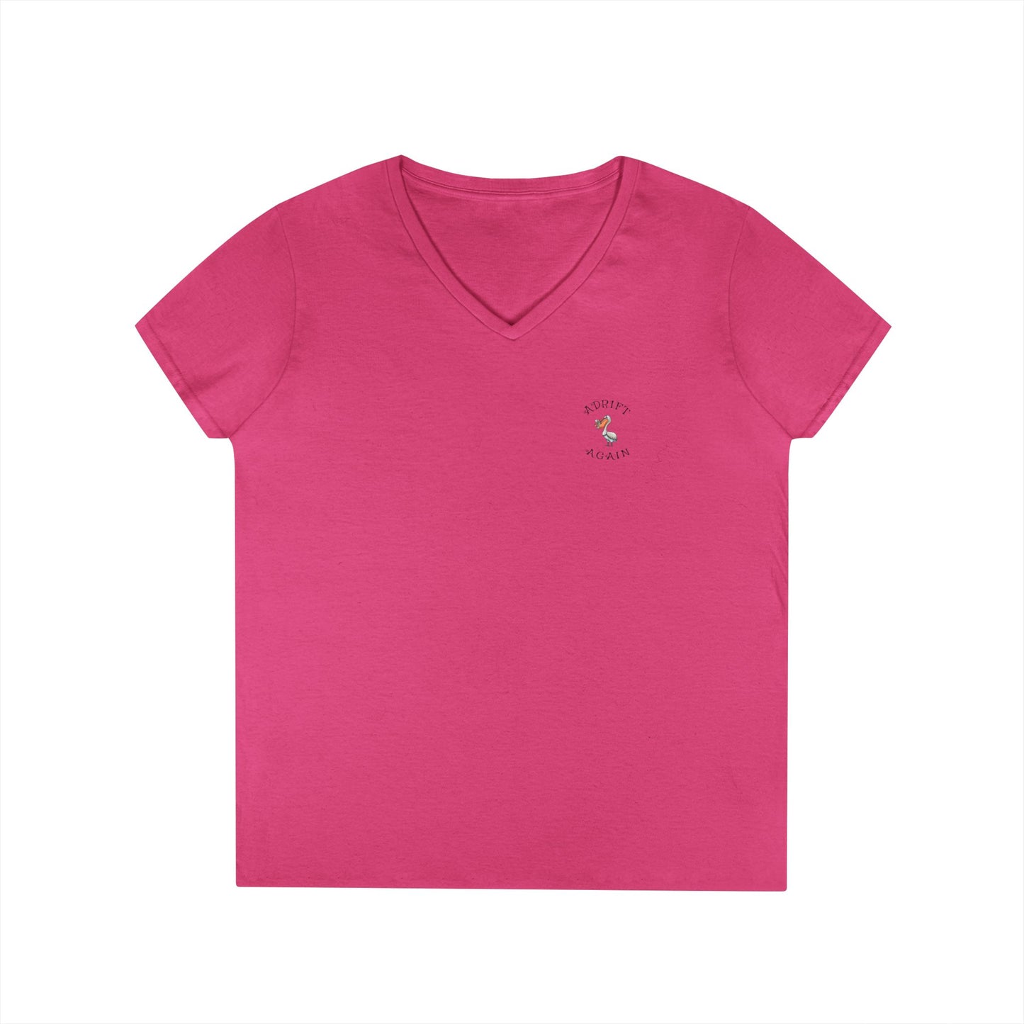 Best Mom Ever, Women's V-Neck T-Shirt, in Sapphire, Azalea, Heliconia, Red & White
