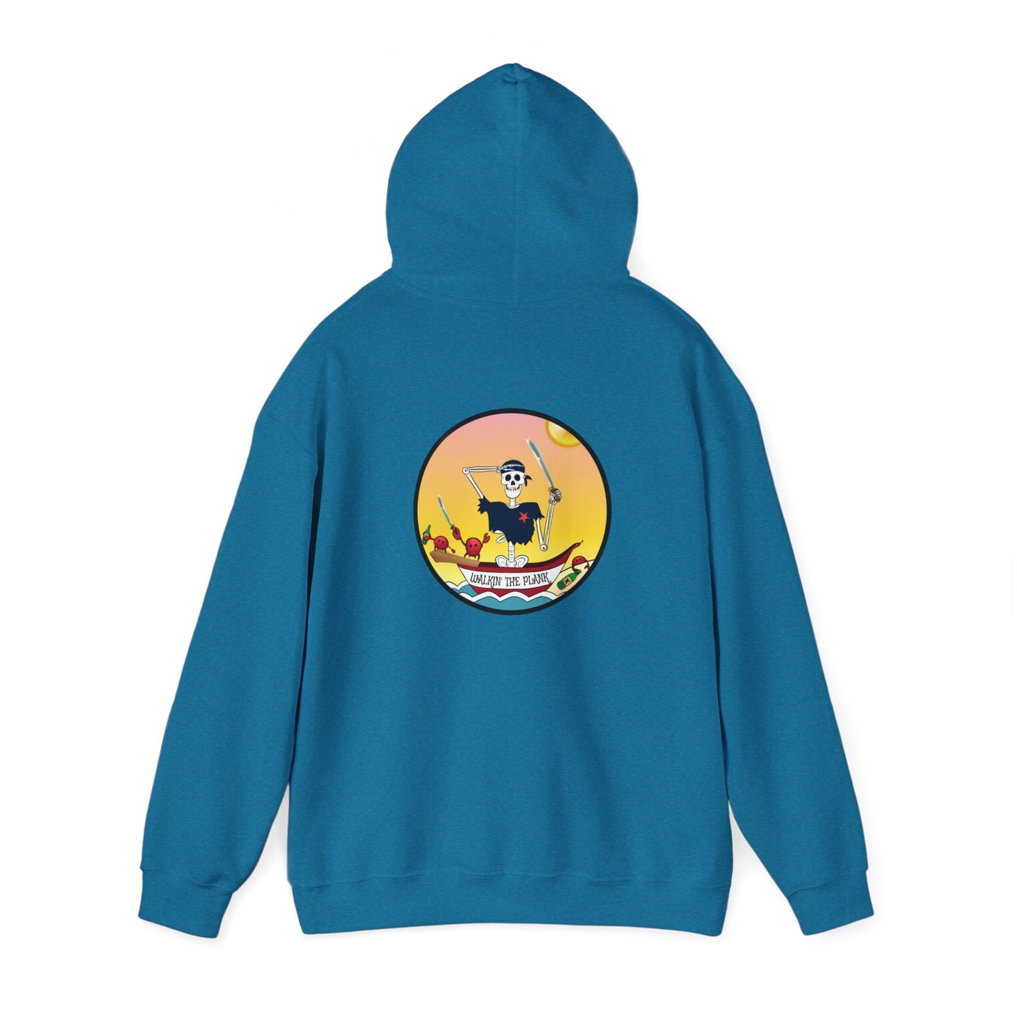 Walkin' The Plank, The Classic All Day Hooded Sweatshirt, in Safety Orange, Antique Sapphire, Sand, Safety Pink, Cardinal Red & Black