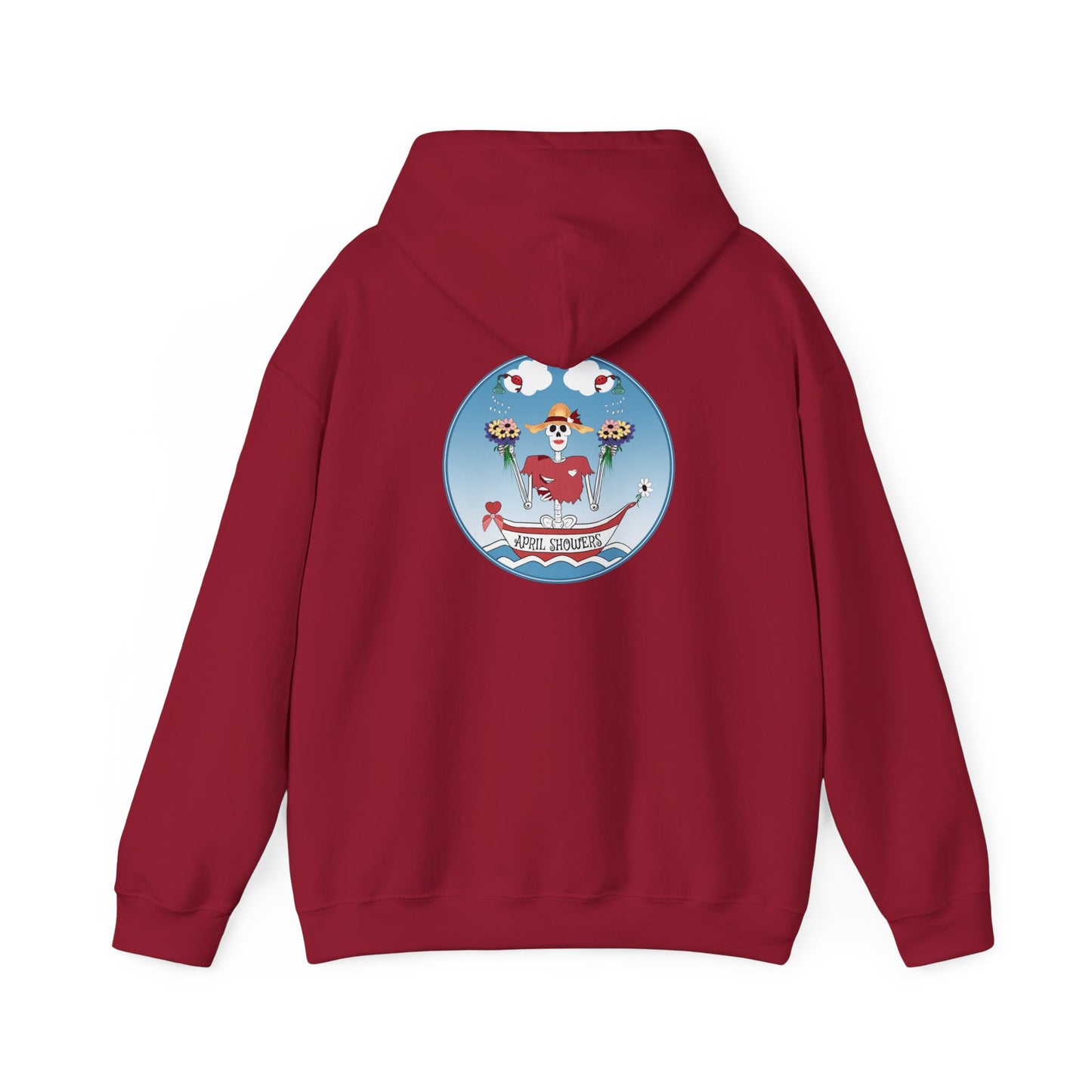 April Showers, The Classic All Day Hooded Sweatshirt, in Azalea, Safety Pink, Orchid, Light Blue, Cardinal Red & Black