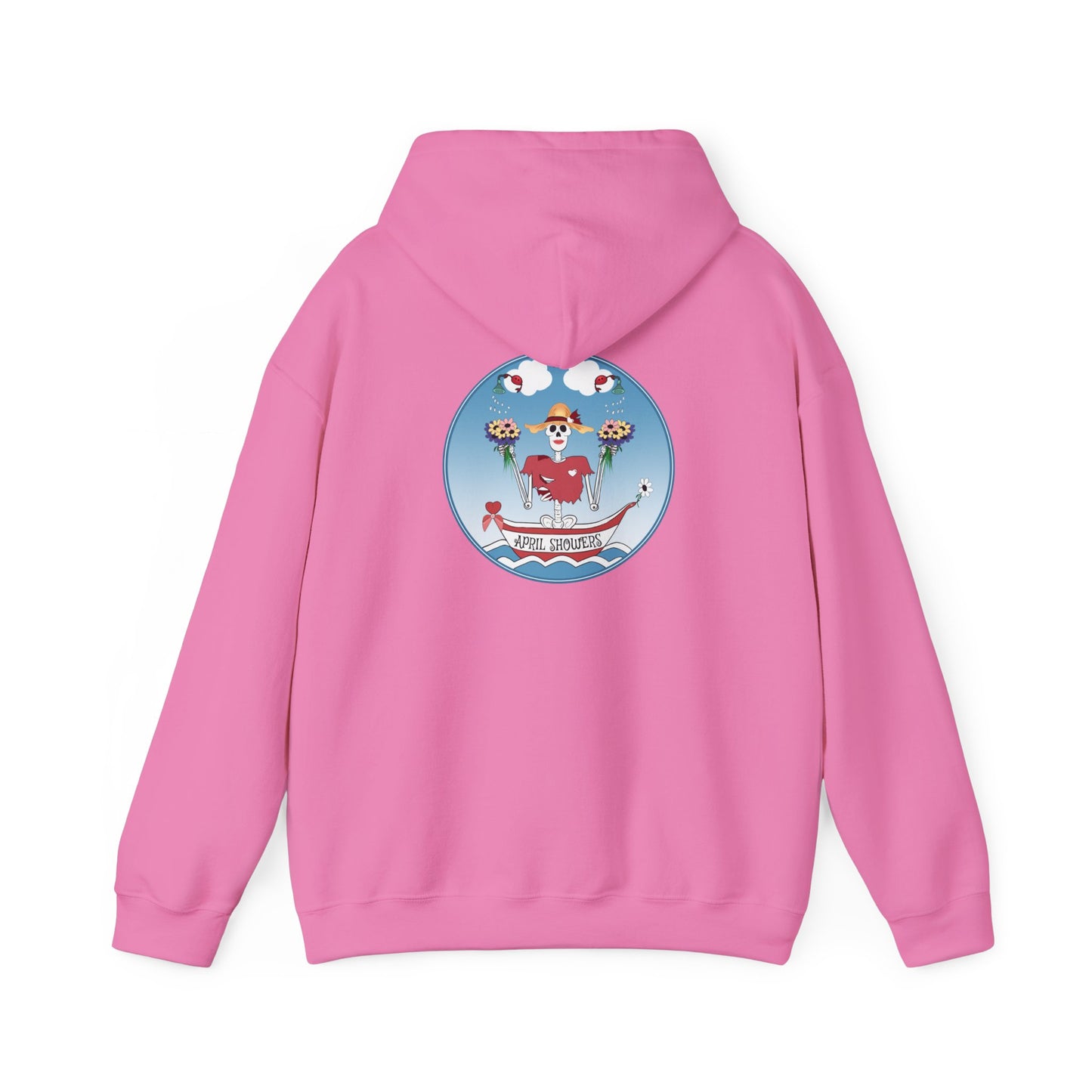 April Showers, The Classic All Day Hooded Sweatshirt, in Azalea, Safety Pink, Orchid, Light Blue, Cardinal Red & Black