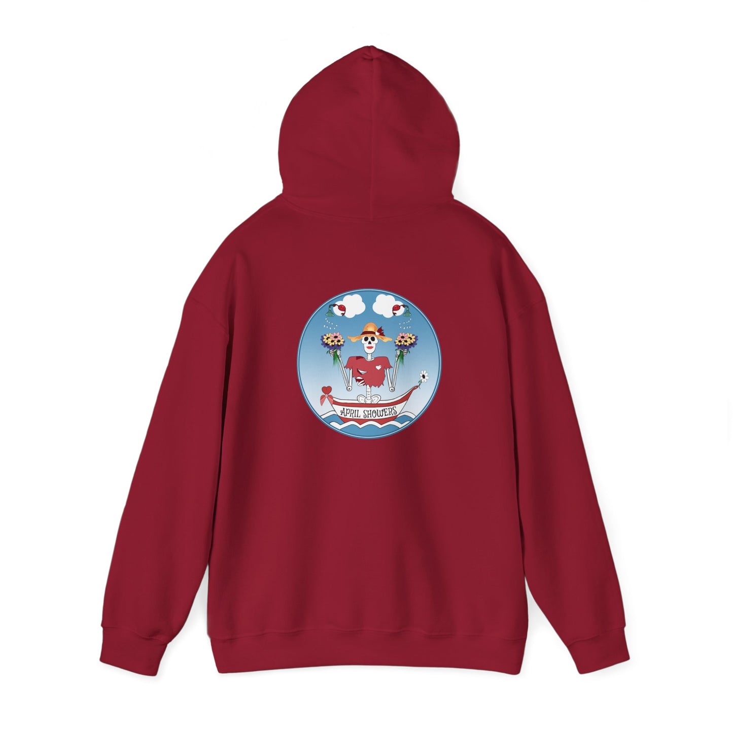 April Showers, The Classic All Day Hooded Sweatshirt, in Azalea, Safety Pink, Orchid, Light Blue, Cardinal Red & Black