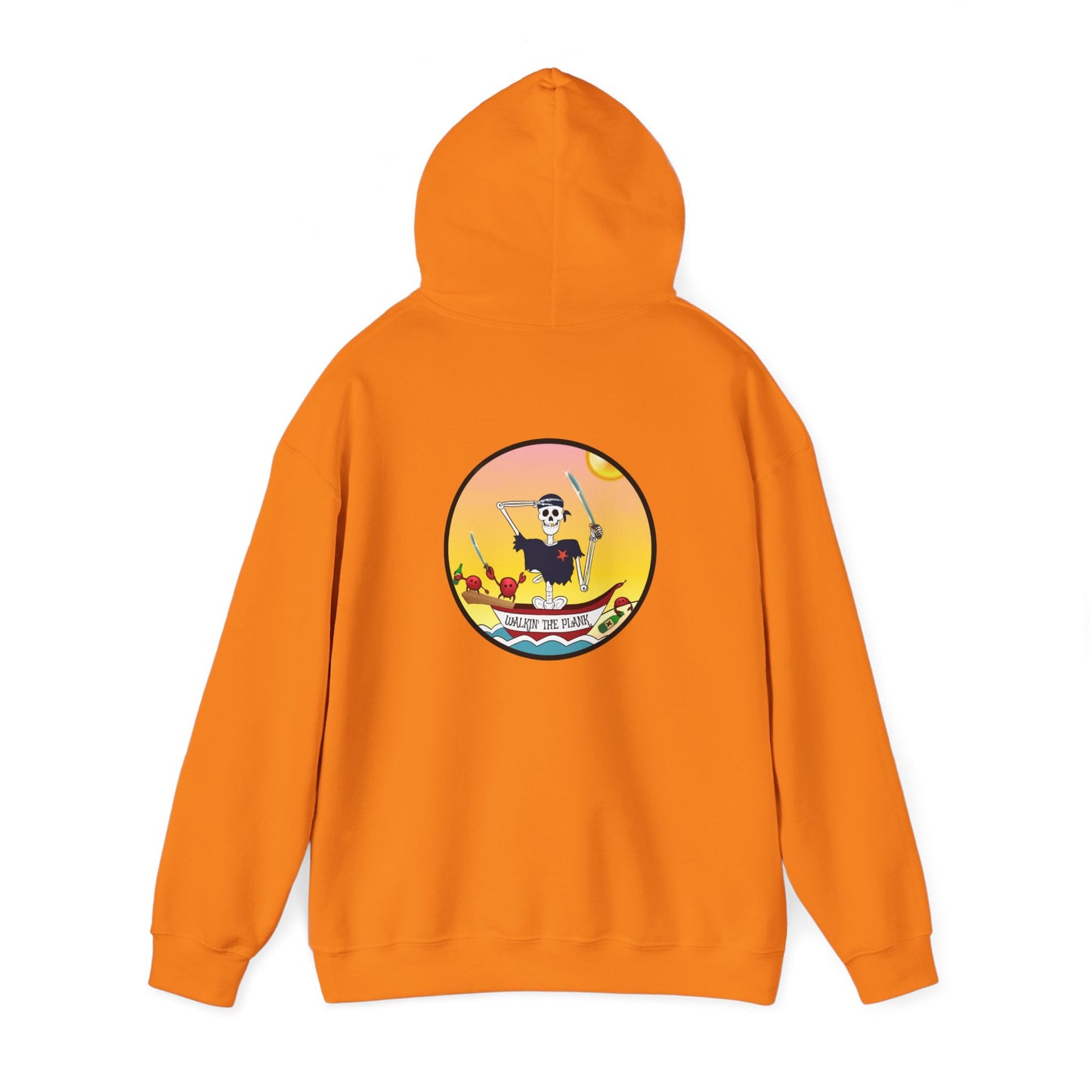 Walkin' The Plank, The Classic All Day Hooded Sweatshirt, in Safety Orange, Antique Sapphire, Sand, Safety Pink, Cardinal Red & Black
