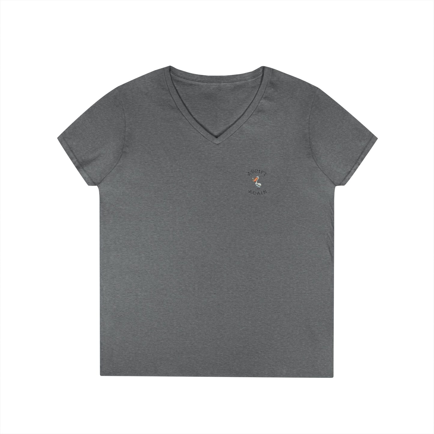 Crossbones Cove, Women's V-Neck T-Shirt, in Red, White, Graphite Heather & Royal