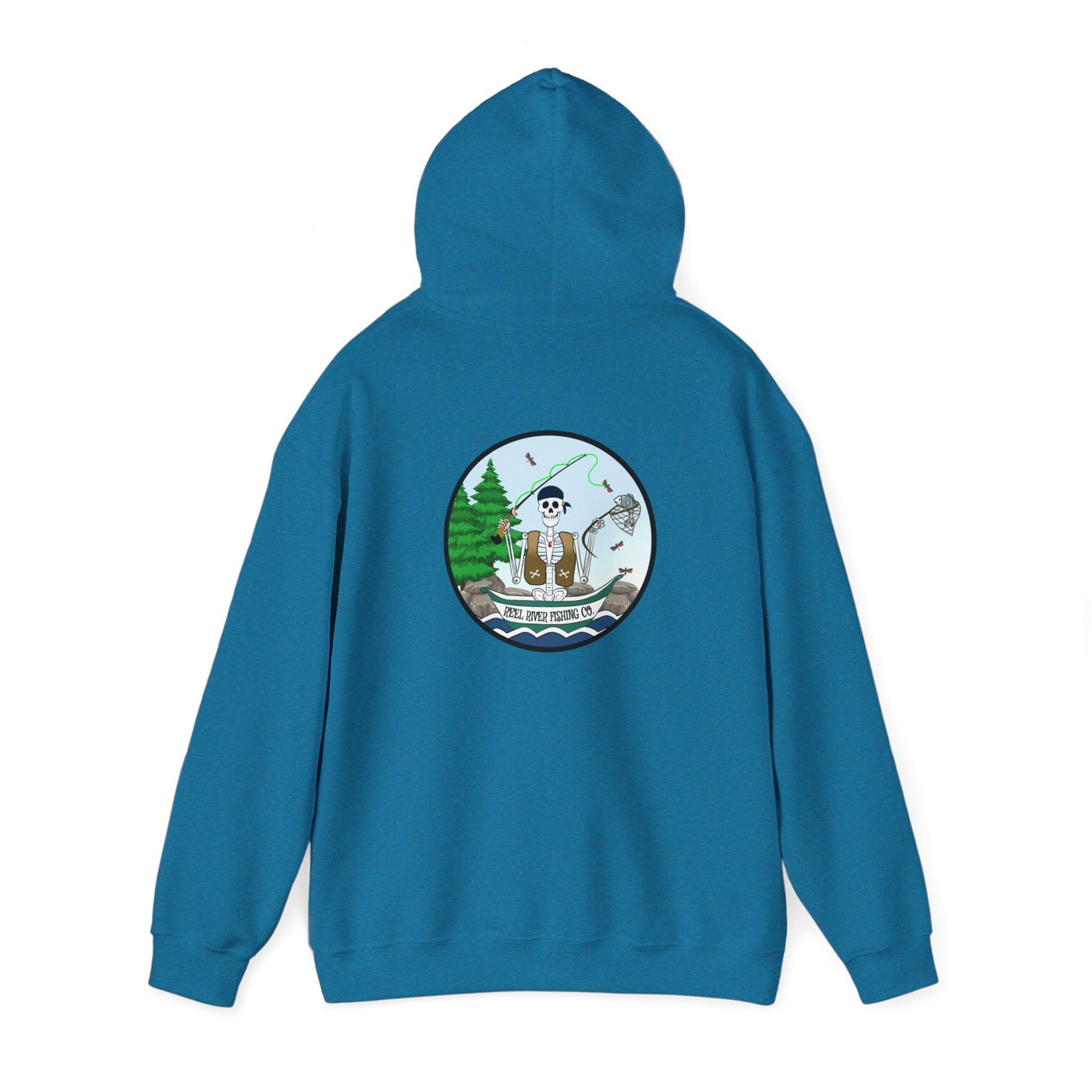 Reel River Fishing Co., The Classic All Day Hooded Sweatshirt, in Military Green, Sand, Sport Grey, Light Blue, Antique Sapphire, Indigo Blue & Black