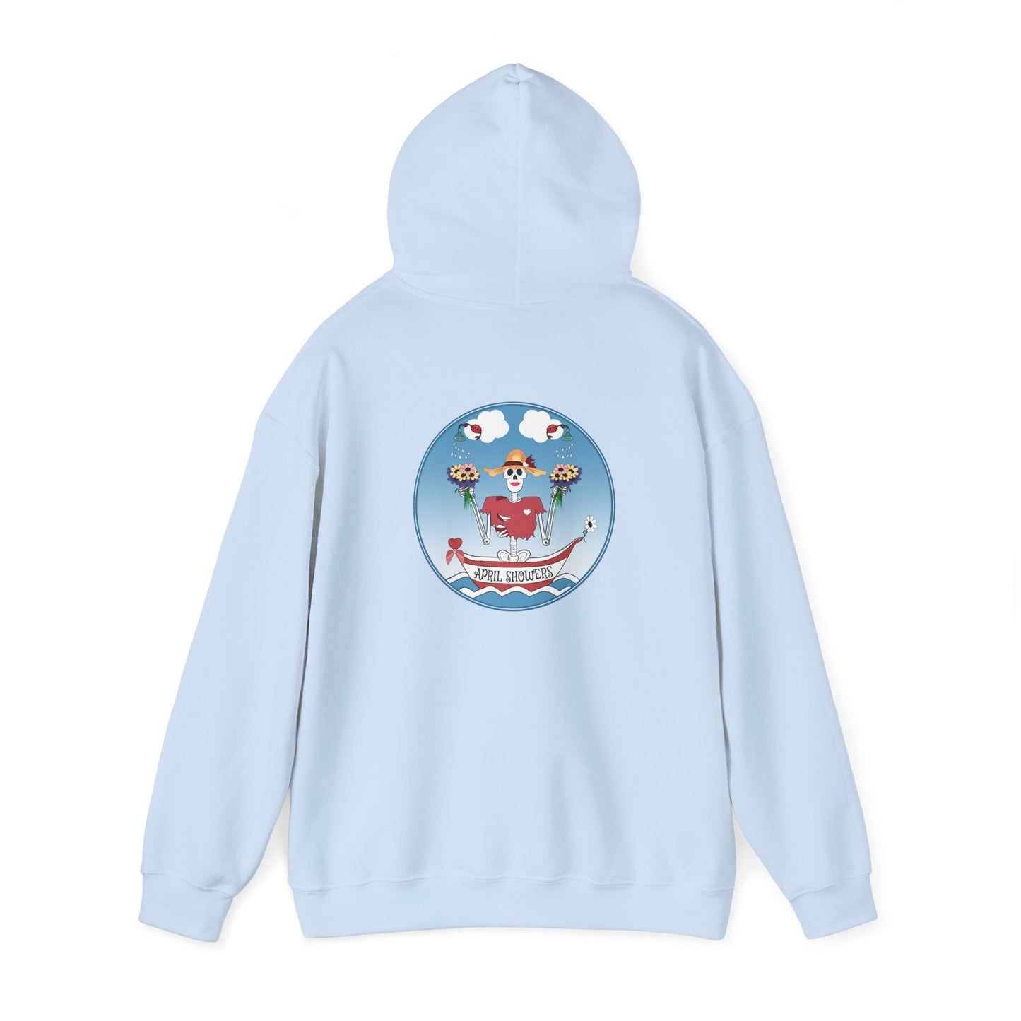 April Showers, The Classic All Day Hooded Sweatshirt, in Azalea, Safety Pink, Orchid, Light Blue, Cardinal Red & Black