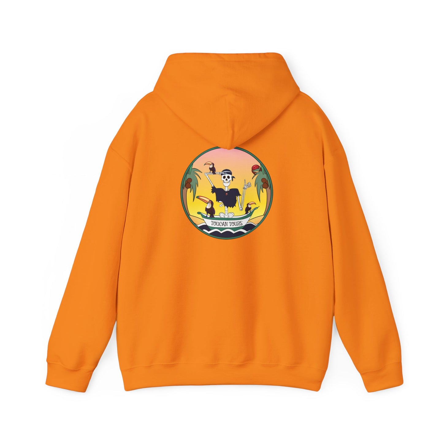 Toucan Tours, The Classic All Day Hooded Sweatshirt, in Sand, Military Green, Cardinal Red, Safety Pink, Safety Orange & Black