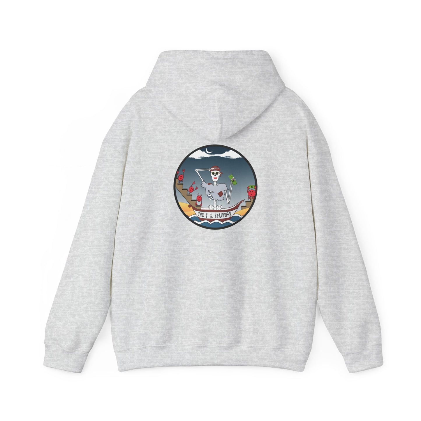 The S. S. Stairway, The Classic All Day Hooded Sweatshirt, Garnet, White, Indigo Blue, Antique Cherry Red, and Ash