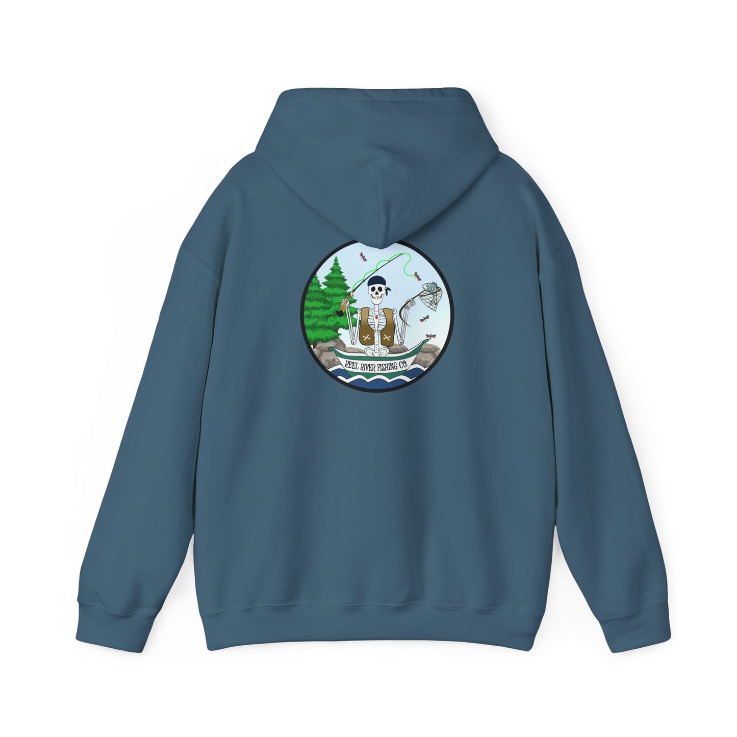 Reel River Fishing Co., The Classic All Day Hooded Sweatshirt, in Military Green, Sand, Sport Grey, Light Blue, Antique Sapphire, Indigo Blue & Black