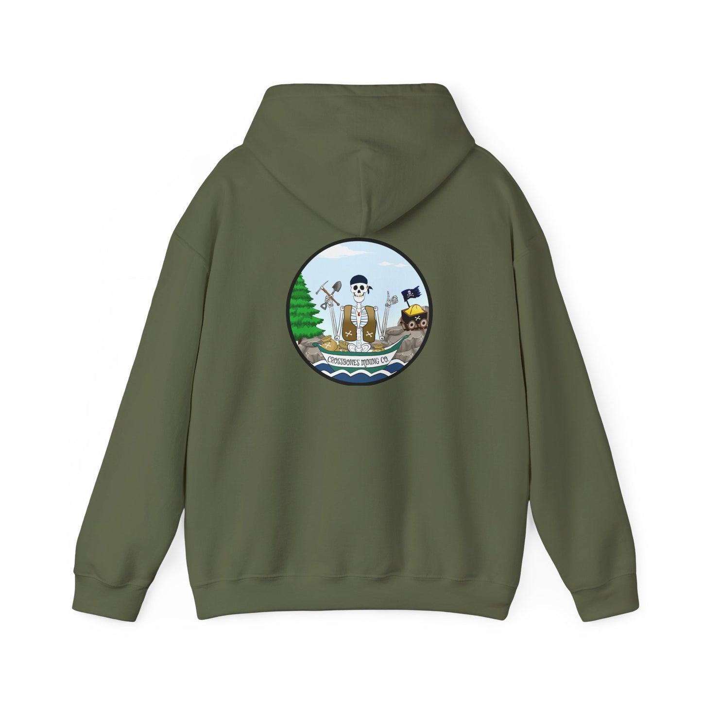 Crossbones Mining Co. The Classic All Day Hooded Sweatshirt, in Sand, Military Green, Sport Grey, Indigo Blue & Black