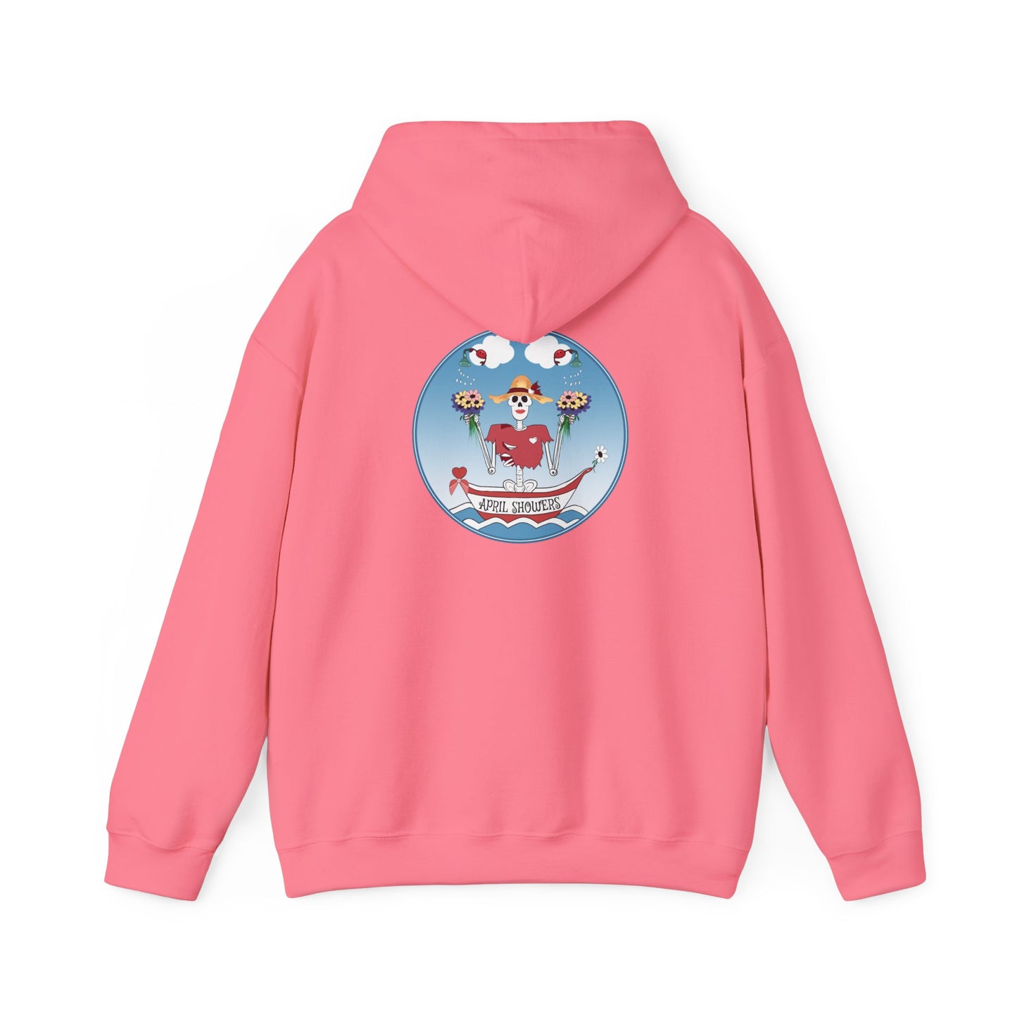 April Showers, The Classic All Day Hooded Sweatshirt, in Azalea, Safety Pink, Orchid, Light Blue, Cardinal Red & Black