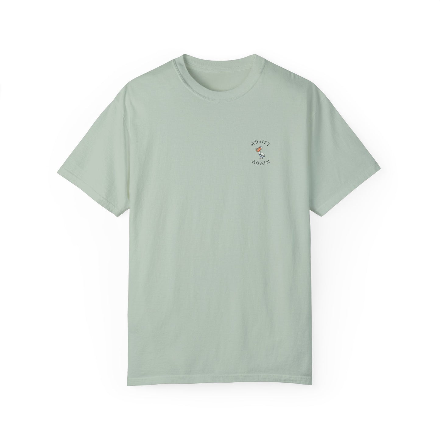 A Grateful Trip, Unisex Garment-Dyed, Short Sleeve T-shirt, In Bay, Mint, Red, White and Black