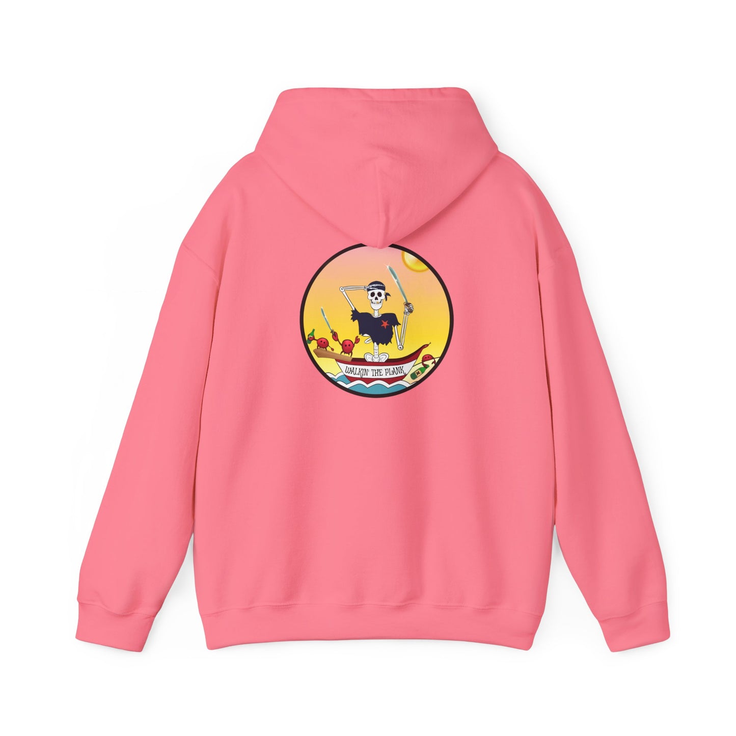 Walkin' The Plank, The Classic All Day Hooded Sweatshirt, in Safety Orange, Antique Sapphire, Sand, Safety Pink, Cardinal Red & Black