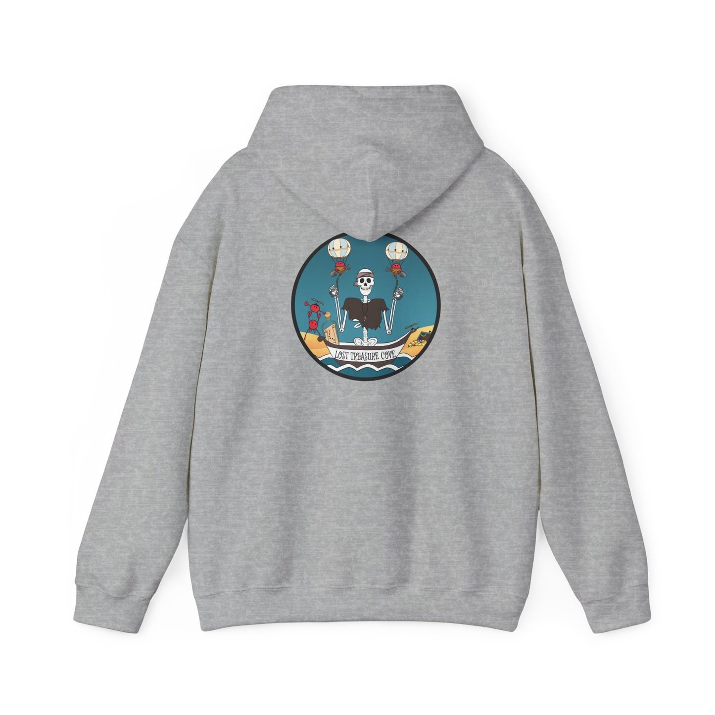 Lost Treasure Cove, The Classic All Day Hooded Sweatshirt, in Dark Chocolate, Sand, Indigo Blue, Sport Grey & Black