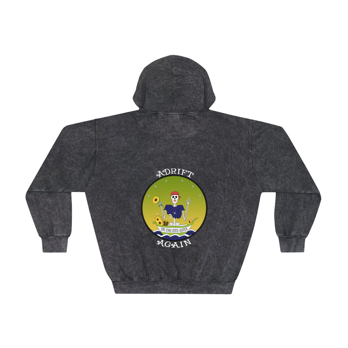 The Star Seed Queen, Unisex Mineral Wash Hoodie in Gray