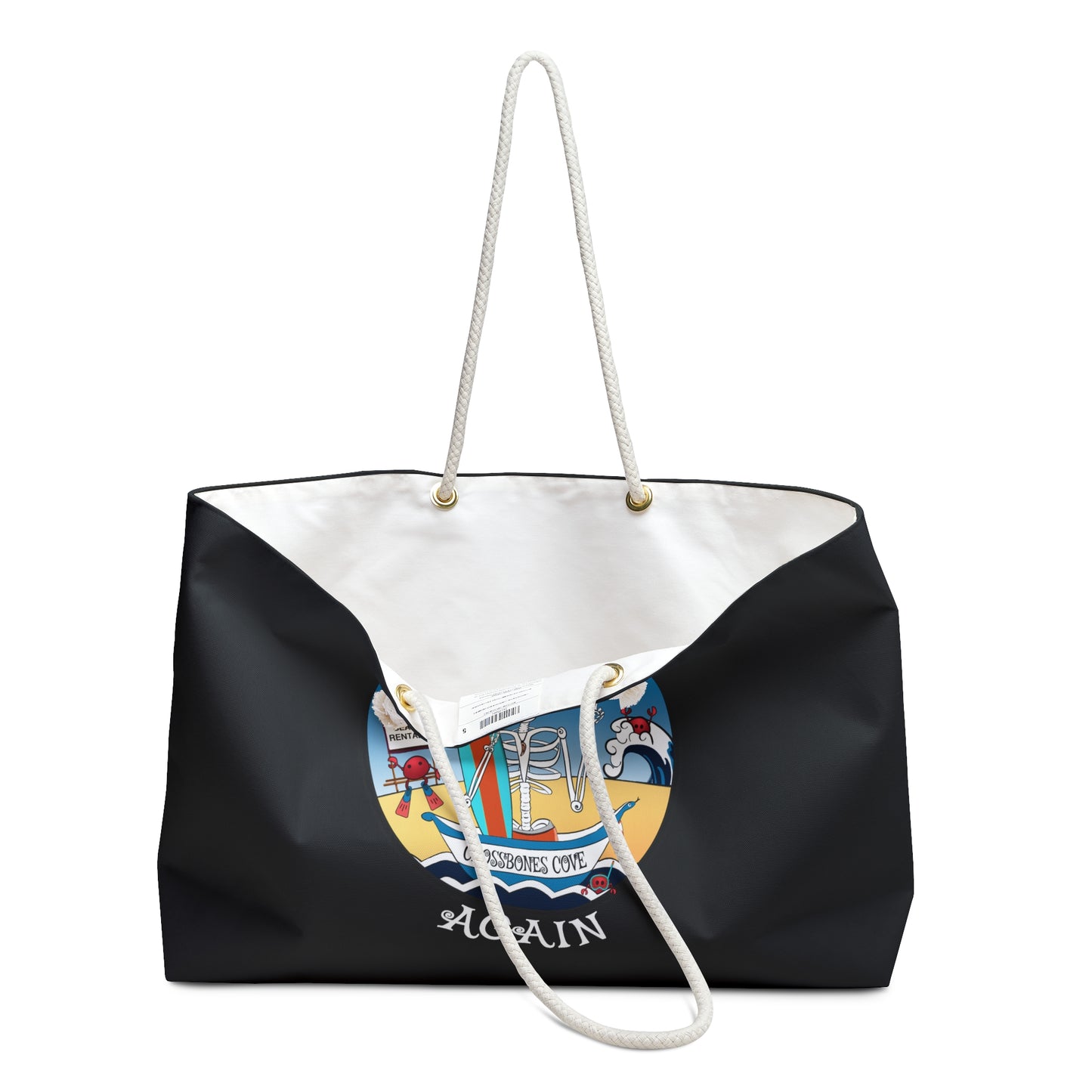 Crossbones Cove, Canvas Tote (Black or White)