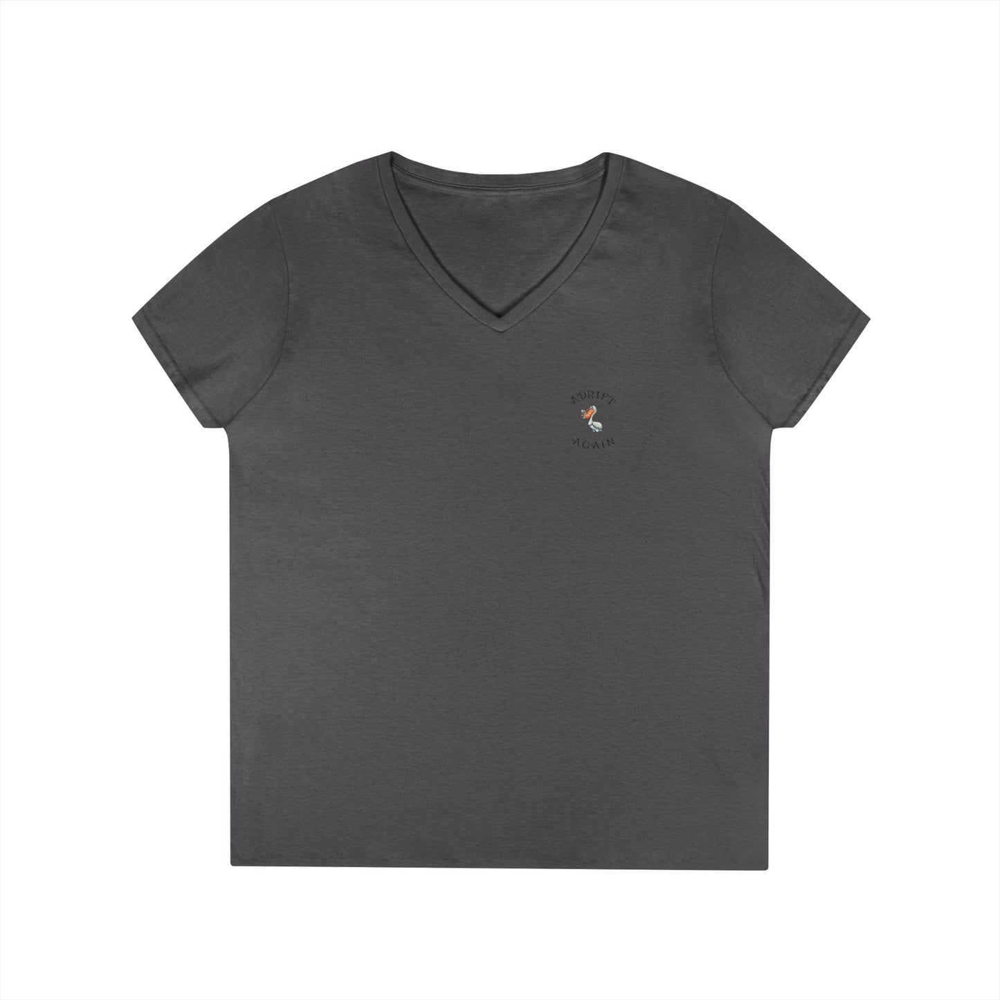 The Ceviche Shuttle, Women's V-Neck T-Shirt, in Sapphire, Red, Graphite Heather, White, Charcoal & Coral Silk