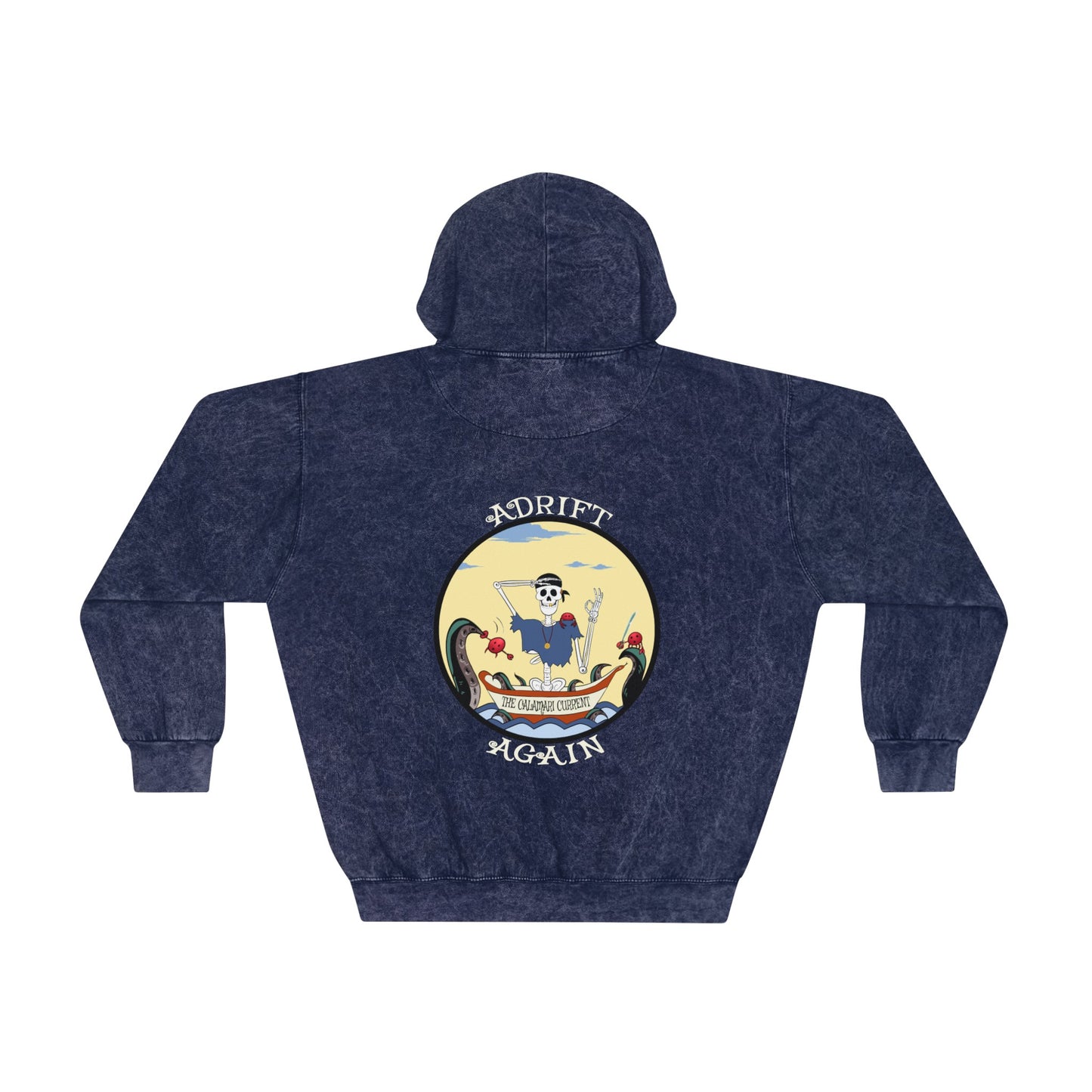 The Calamari Current ,Unisex Mineral Wash Hoodie (Blue)