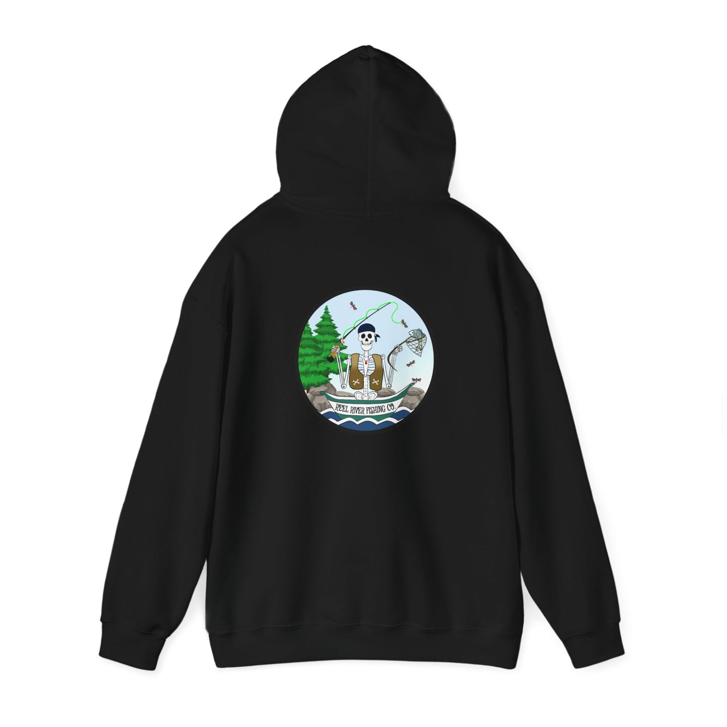 Reel River Fishing Co., The Classic All Day Hooded Sweatshirt, in Military Green, Sand, Sport Grey, Light Blue, Antique Sapphire, Indigo Blue & Black