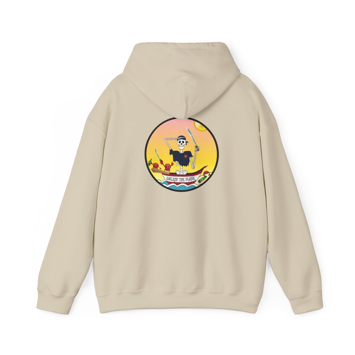 Walkin' The Plank, The Classic All Day Hooded Sweatshirt, in Safety Orange, Antique Sapphire, Sand, Safety Pink, Cardinal Red & Black