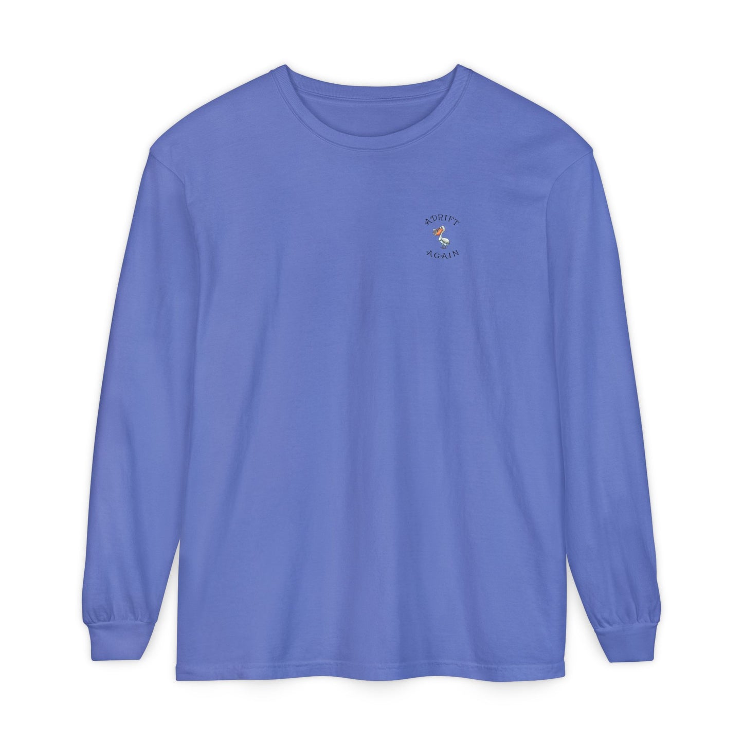 S. S. Starry Night, Unisex Garment-dyed Long Sleeve T-Shirt, Flo Blue, Orchid, Violet, Butter, Melon, White, Granite & Black