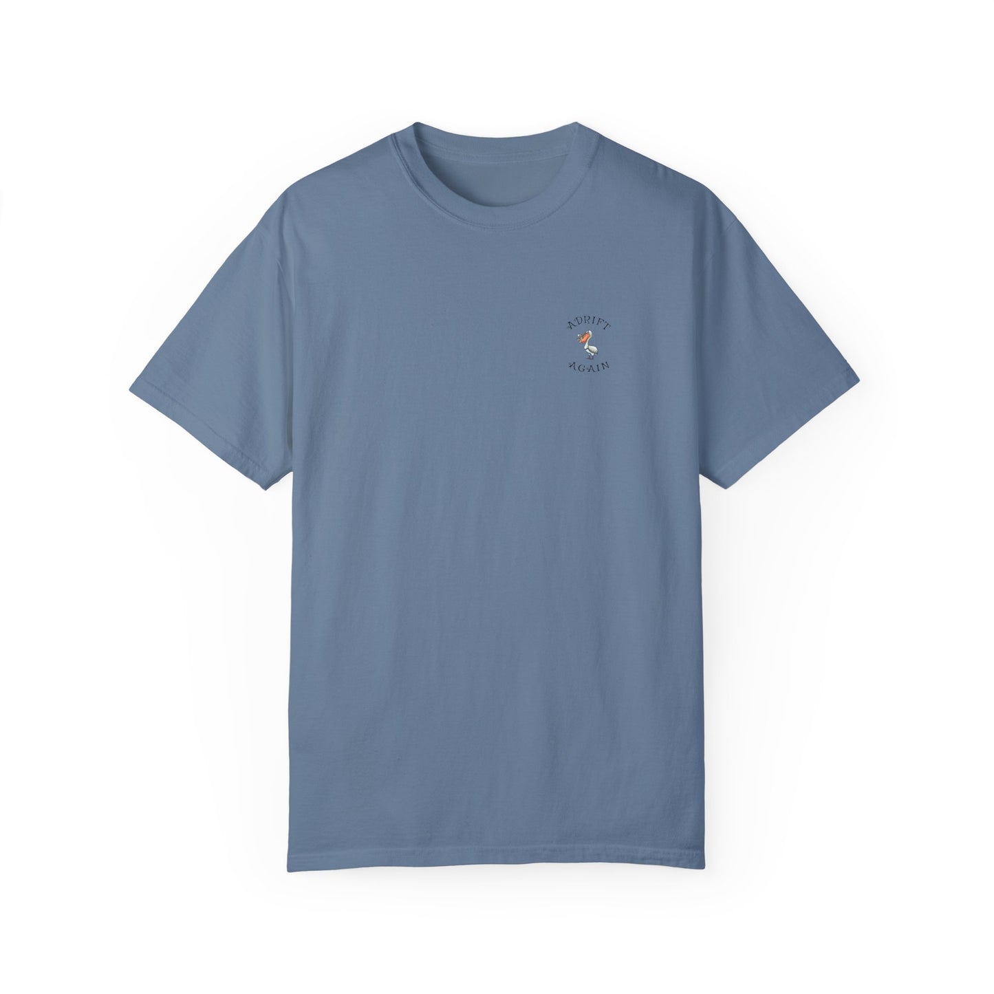 The S. S. Stairway, Unisex Garment-Dyed, Short Sleeve T-shirt, In Blue Jean, Black, Ice Blue, White & Midnight