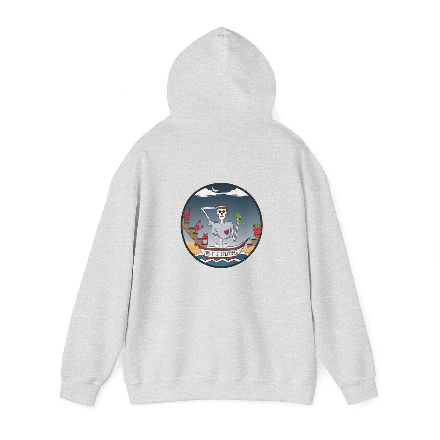The S. S. Stairway, The Classic All Day Hooded Sweatshirt, Garnet, White, Indigo Blue, Antique Cherry Red, and Ash