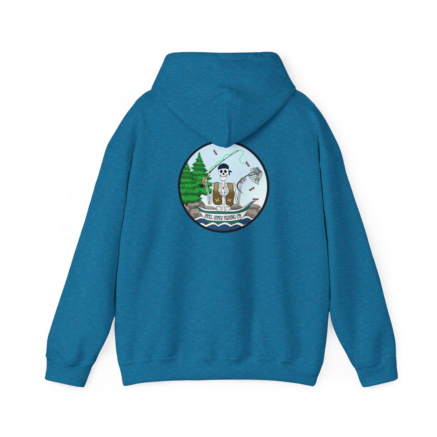 Reel River Fishing Co., The Classic All Day Hooded Sweatshirt, in Military Green, Sand, Sport Grey, Light Blue, Antique Sapphire, Indigo Blue & Black