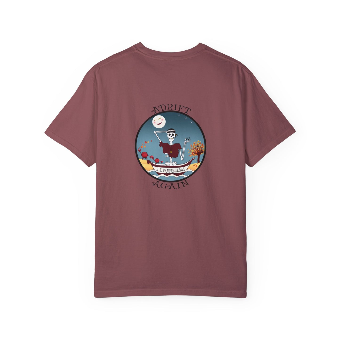 S. S. Fantabulous, Unisex Garment-Dyed, Short Sleeve T-shirt, In Yam, Brick, Mustard, Black and White